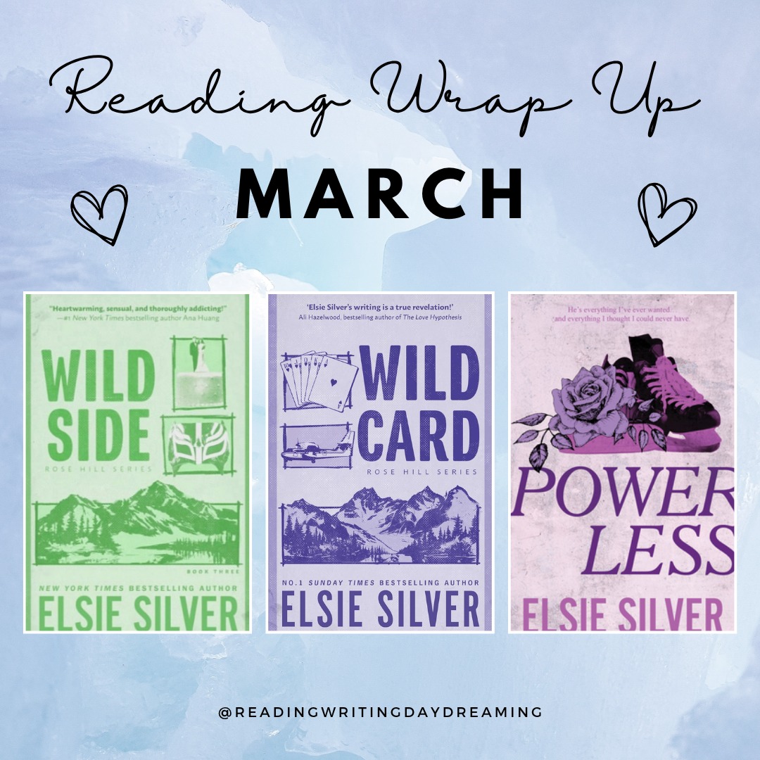 March Reading Wrap Up!
I read 6 books last month 😊
💟 Wild Card by Elsie Silver
💟 Wild Side by Elsie Silver
💟 Powerless by Elsie Silver
💟 Heartless by Elsie Silver
💟 Seducing Scylla by Lex Logan
💟 Slaying the Vampire Conqueror by Carissa Broadbent
It was a big Elsie Silver month 😅
What did you read last month? Anything I should add to my tbr?
#readingwritingdaydreaming #bookstagram #bookish #bookworm #bookdragon #instabook #igreads #instabook #booksbooksbooks #booksofinstagram #readersofinstagram #read #reading