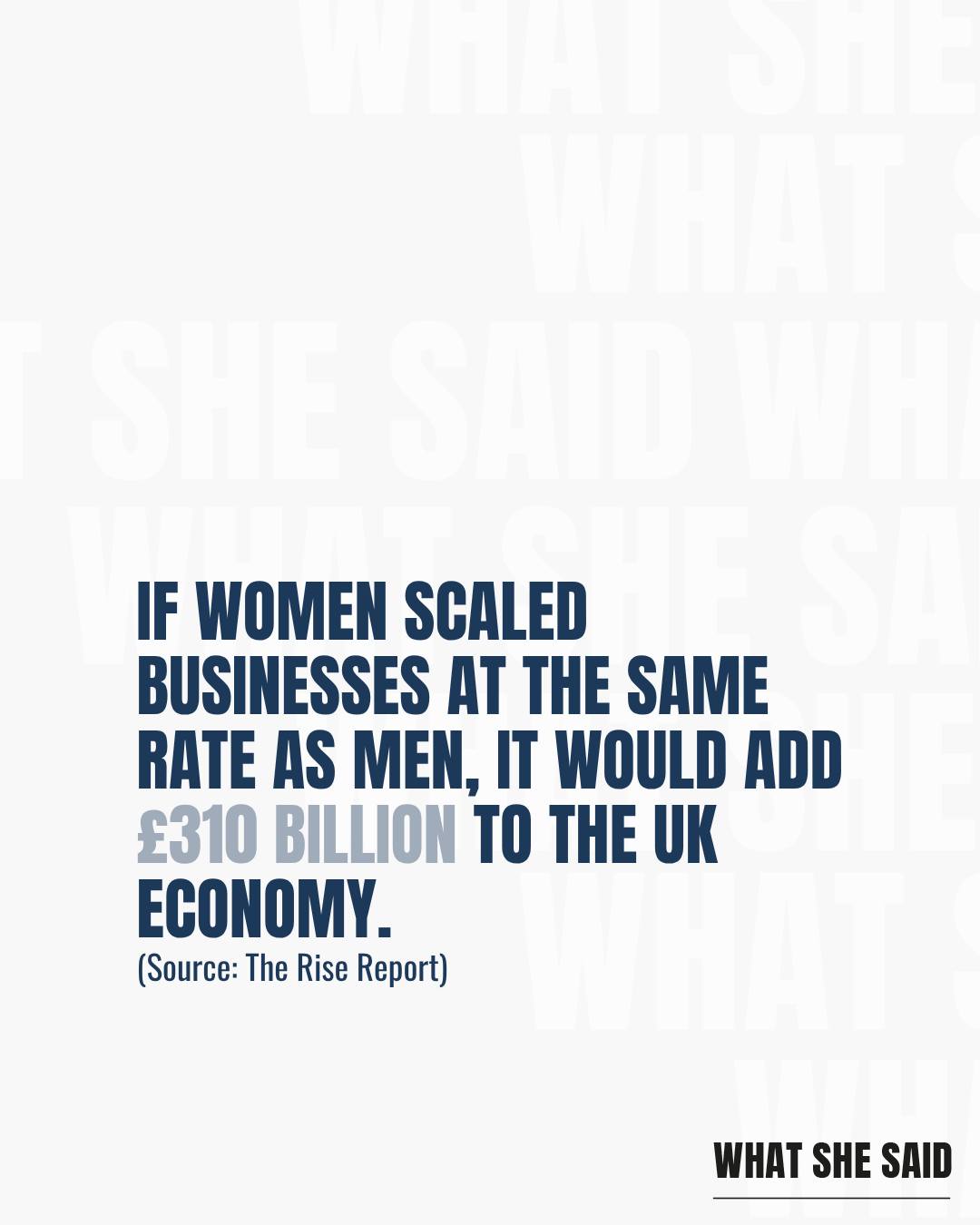 The stats are in, and they paint a picture we know all too well.
According to The Rise Report (2025-2026), female founders are one of the UK's greatest untapped economic resources. But while our businesses collectively turn over £1 billion...
1 in 7 of us cites loneliness as our biggest challenge. 😔
We are craving connection. In fact, 78% of founders say human connection is central to their journey, with peer networks and mentorship cited as the most helpful support systems.
We know that companies with gender diversity outperform others. We know female-founded businesses deliver higher ROI. But we can't do it in a silo.
This is exactly why I created What She Said.
To break the isolation. To provide that peer network. To ensure that while you might be a solo founder, you are never alone.
If you are looking for your village, you have found it. 🤝
#TheRiseReport #FemaleFoundersUK #WomenInBusinessStats #CommunityOverCompetition #EndLoneliness