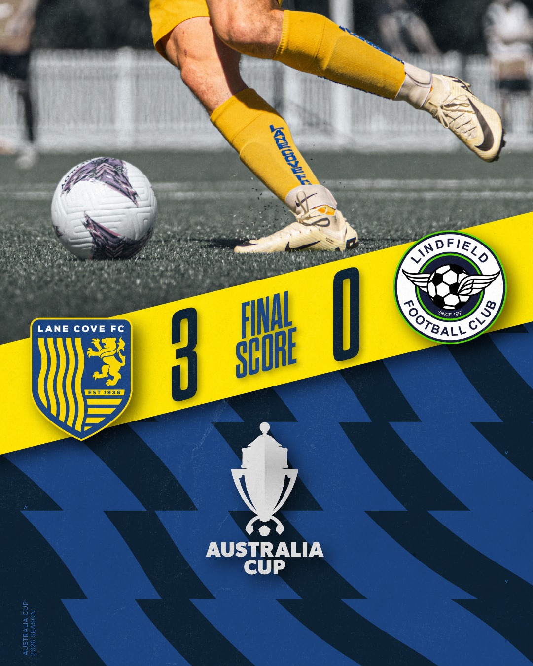 ROUND 4 OF THE AUS CUP HERE WE COME!!!
Our Div 2 boys earned a thumping away victory over NSFA rivals Lindfield in Round 3 of the Australia Cup over the weekend.
⚽️⚽️⚽️ GET IN!!!
@lanecove_div2
🔵🟡⚽️💪🟡🔵
#AnyOneCanPlay #LaneCoveFC
#LaneCove #inthecove #NSFA #footballnsw #footballaustralia #football #soccer #footballislife #footballculture #footballlife #90years #seniorfootball #mensallagefootball #AustraliaCup
@inthecove
photography by @snapshootscore