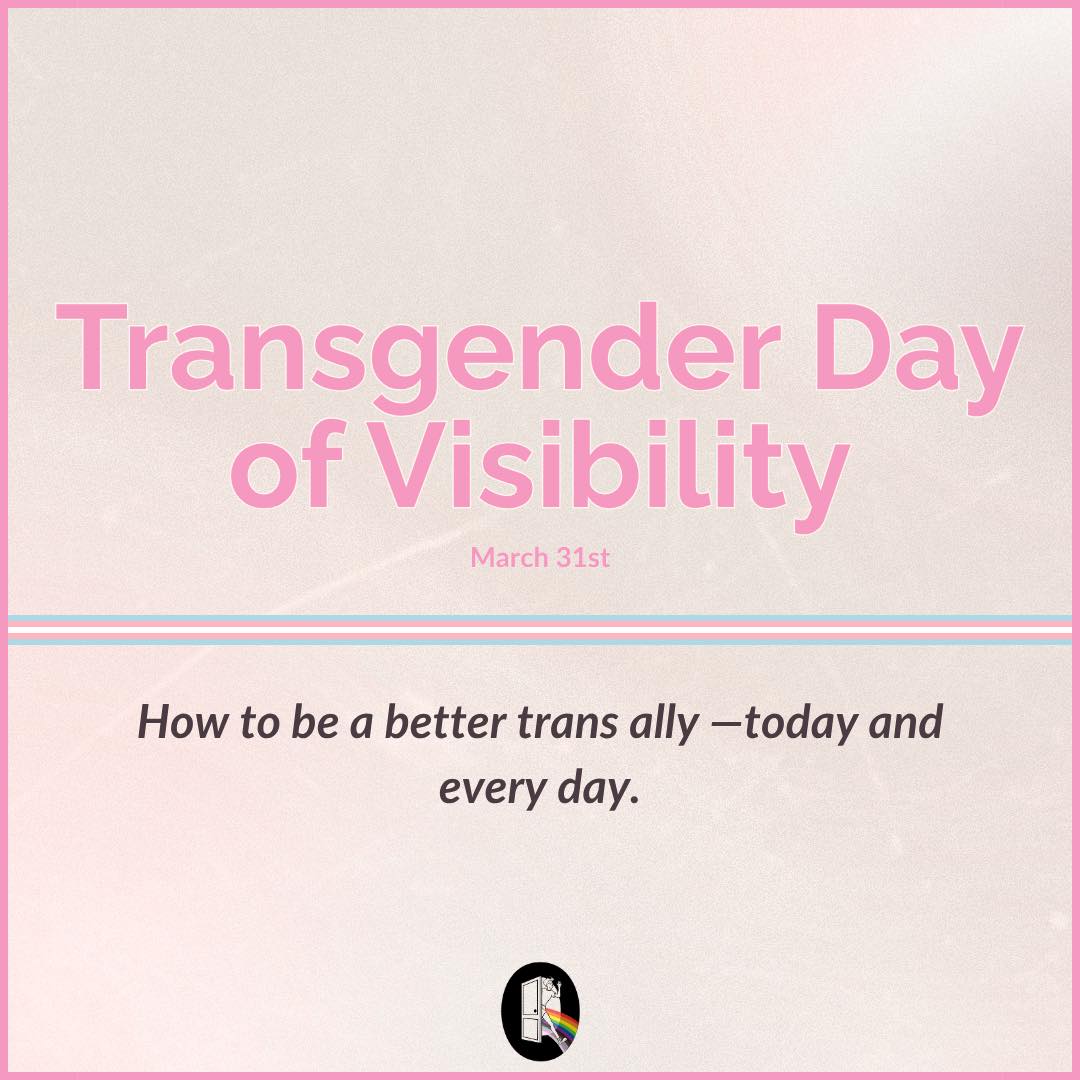 Visibility is important. But allyship is how we make sure our trans community feels seen, safe, and supported all year. ๐ณ๏ธโโง๏ธ
Weโre committed to being the best allies we can to our trans siblingsโand to helping others do the same. Thatโs why, this Transgender Day of Visibility, weโre sharing ways you can better show up for the trans people in your life.
To our trans siblings: we see you, we love you, and you will always be supported here. ๐ฉต๐ฉท๐ค
#TransgenderDayofVisibility