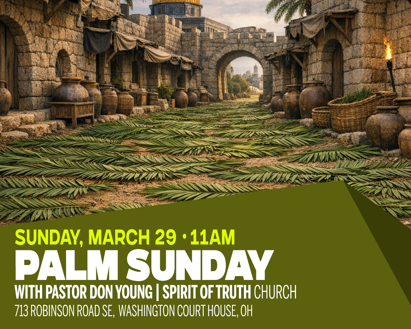 Join us at 11am for Sunday Worship celebrating Palm Sunday! ๐๐ผ #sotchurch