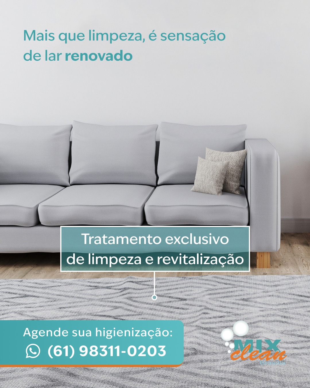 ✨ Sabe aquela sensação gostosa de entrar em casa e sentir tudo limpo e aconchegante?
É exatamente isso que a Mix Clean Brasília quer proporcionar com nosso tratamento exclusivo de limpeza e revitalização de tapetes.
Quando você escolhe a Mix Clean, você escolhe:
✔️ Higienização profissional com extração profunda
✔️ Remoção de ácaros, fungos e sujeiras invisíveis
✔️ Preservação das fibras e cores originais
✔️ Produtos biodegradáveis e seguros
✔️ Lavanderia industrial especializada
✔️ Coleta e entrega programadas
Não é apenas estética. É saúde, conforto e durabilidade para o seu tapete.
Nossa limpeza técnica devolve a maciez, o brilho e a sensação de ambiente renovado que sua casa merece.
Envie uma foto do seu tapete agora pelo WhatsApp e receba uma avaliação personalizada.
Agende sua higienização:
📲 (61) 98311-0203
#MixCleanBrasilia #LimpezaDeTapetes #HigienizaçãoProfissional
#TapeteLimpo #CasaAconchegante