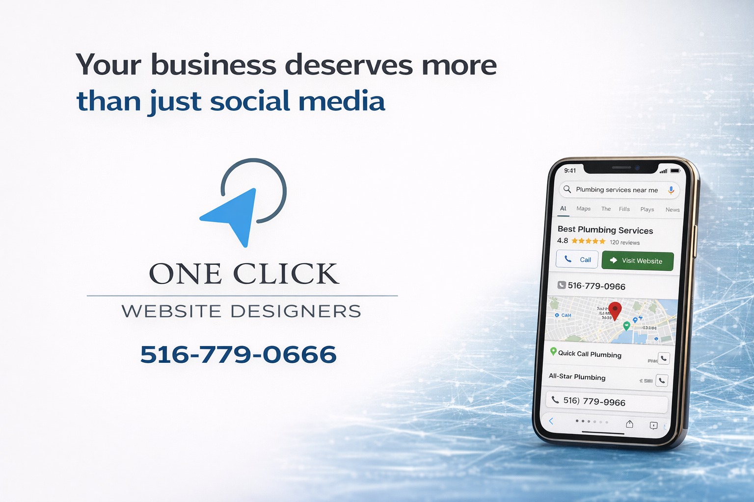 Having only Instagram is not enough anymore.
Customers today search on Google, check your website, and decide in seconds if they trust you.
At One Click Website Designers, we help businesses build a strong online presence that:
• Looks professional
• Builds trust instantly
• Turns visitors into customers
We don’t just design websites — we help you grow your business online.
Send us a message and let’s get started.
One Click Website Designers LLC
516-779-0966
www.oneclickwebsitedesigners.com
#webdesign #smallbusiness #digitalmarketing #localbusiness #businessgrowth #onlinepresence #entrepreneur #marketingstrategy #growyourbusiness #longislandbusiness #nassaubusiness #servicebusiness