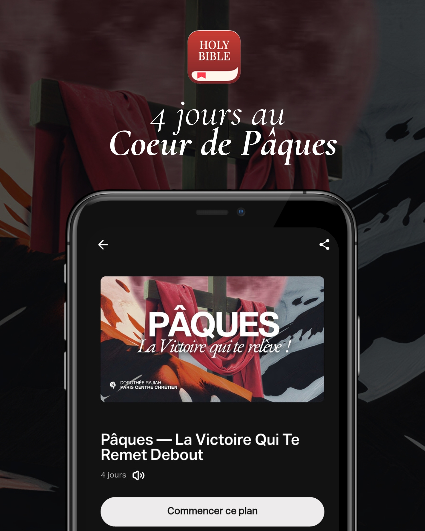 ✝️ 4 jours au cœur de Pâques
Cette semaine, nous voulons cheminer ensemble et préparer nos cœurs à entrer dans la communion de Ses souffrances, de Sa mort… et de Sa résurrection.
📖 Découvrez ce plan de lecture centré sur la puissance de la croix et de la résurrection, pour laisser cette vérité transformer nos journées, nos relations, notre foi et toute notre marche, jour après jour.
Prenons ce temps pour nous arrêter, méditer… et nous rapprocher de Lui. (lien dans la bio)
https://www.bible.com/fr/reading-plans/69312-paques-la-victoire-qui-te-remet-debout
#Pâques #Croix #Résurrection #PlanDeLecture #Foi #VieChrétienne #ParisCentreChrétien #SemaineSainte