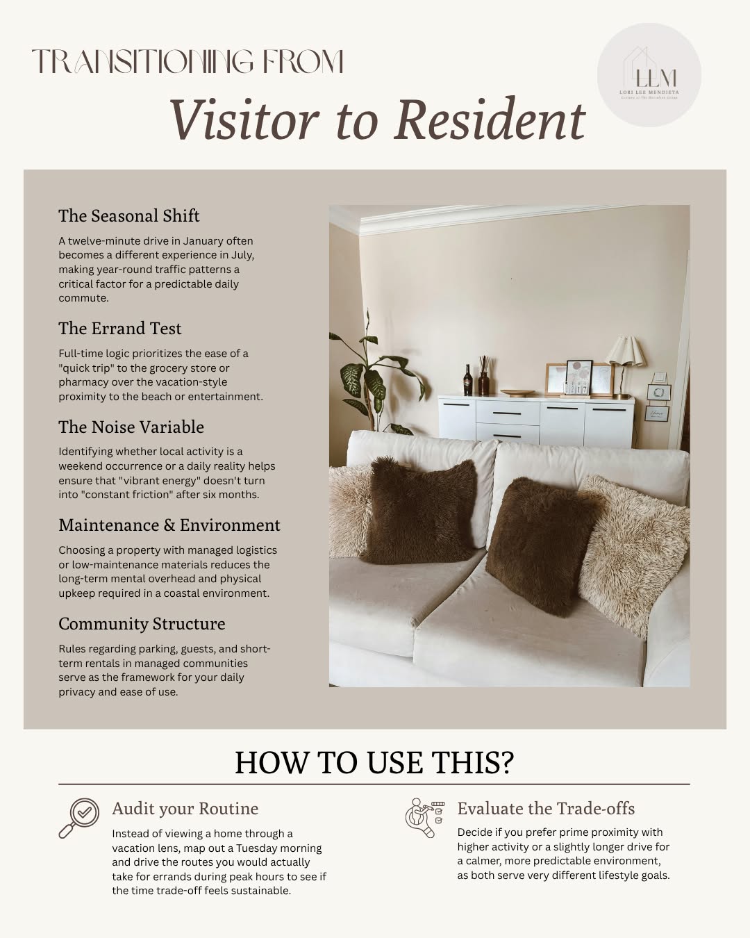 Most people experience the Grand Strand one way, then live it another.
When you're visiting, your time is structured around what you want to do. Proximity feels simple. Decisions are minimal.
Living here shifts the lens.
Where buyers are most often surprised is in the everyday patterns. Seasonal traffic that changes your timing. The difference between being near the beach and being near what you’ll use weekly. How HOA structure or location quietly shapes how much attention your home actually requires.
In practice, this transition isn’t about finding the right property. It’s about choosing how you want your days to run once the novelty wears off.
That’s the part worth getting right.
If you’re looking for more clarity on how different areas of the Grand Strand actually live day to day, I’m always happy to share what I’ve seen.