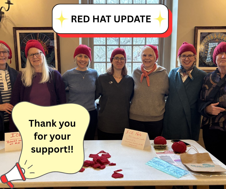 ✨SPECIAL "MELT THE ICE" HAT UPDATE!✨
Thanks to your kindness and generosity, we are proud to announce that we were able to raise $1,000 during our red hat sale this Sunday! All donations will be sent directly to @internationalinstituteofmn , working directly with immigrant and refugee communities in the area. Thank you to all who knitted/crocheted, purchased hats, and donated cash to help this effort!
#communityevent #newtonma