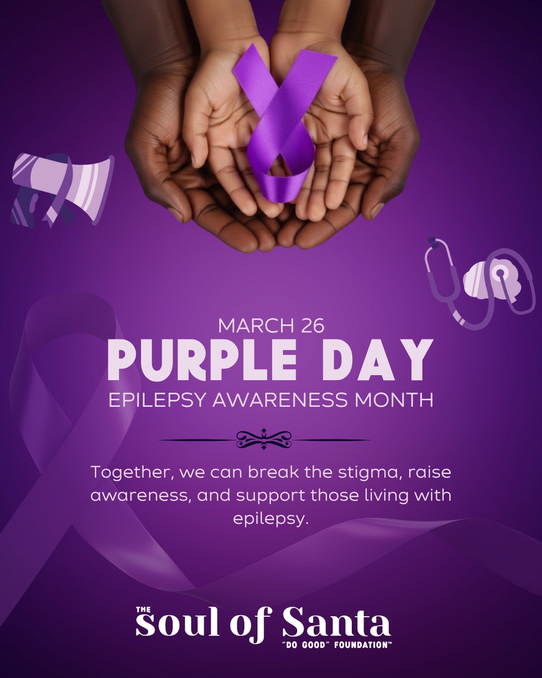 March 26 is Purple Day! 💜 A day dedicated to raising awareness about epilepsy and showing support for those living with it. Together, we can help break the stigma, educate our communities, and uplift those affected. Let’s stand in solidarity and spread kindness today and every day.
#TSOS #DoGood365 #EpilepsyAwareness #PurpleDay