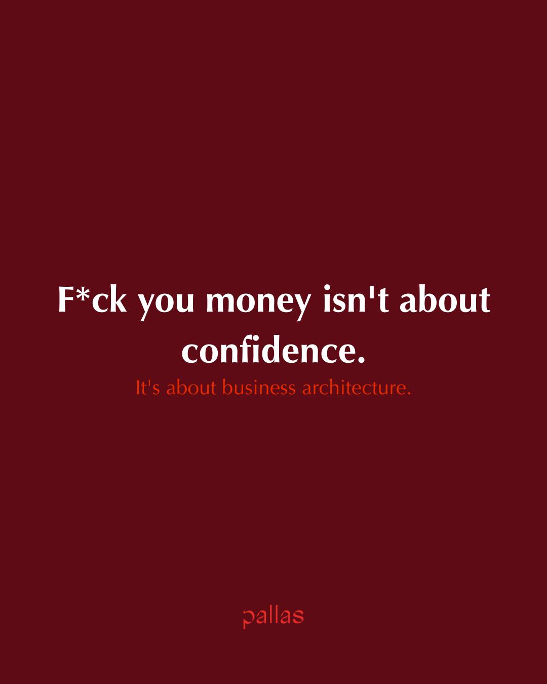 People think f*ck you money is a personality trait. A boldness you either have or develop.
It's not.
It's pricing that reflects the actual value of your work. Margins that can survive a quiet month without panic. Paying yourself properly, consistently, not as a reward for a good quarter. Retained profit that builds over time so you have real options. A business model that holds up under pressure instead of transferring that pressure directly into your body.
You don't stumble into that.
You design it.
And the design work is rarely dramatic. It's not a rebrand or a new offer or a big launch moment. It's looking at how you price, what you cost, how cash moves, what you keep, and asking honestly whether the current structure is actually building wealth — or just generating movement.
There's a version of success that looks impressive and still leaves you financially fragile. And there's a version where the structure does its job quietly, in the background, while you focus on building something that lasts.
We start on 29 April 2026.
Link in bio to learn more and join.