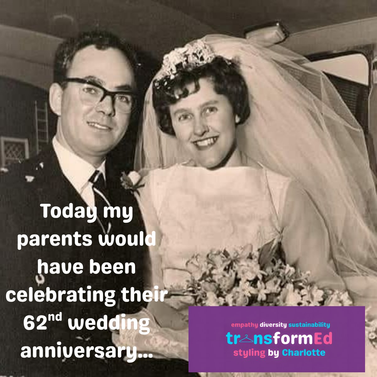 Today my parents would have been celebrating their 62nd wedding anniversary (if I've calculated correctly!). I recently did a colour analysis for the fiancé of a previous client so that they can both feel confident on their wedding day (and any other day) in the colours they'll wear. It was also useful for them to know which colours will complement both their seasonal palettes. I can also advise the happy couple and guests on styles right for them and the occasion. If a few of a wedding party book a colour or style analysis, I can discount the price of my usual 1:1 services.
Mum & dad's wedding 28.3.64
Our wedding 12.10.11
#personalstylistscarborough #styletips #personalstylisthull #mybestcolours #weddingstyling #weddingstylingideas #weddingguestinspo #weddingguestoutfit