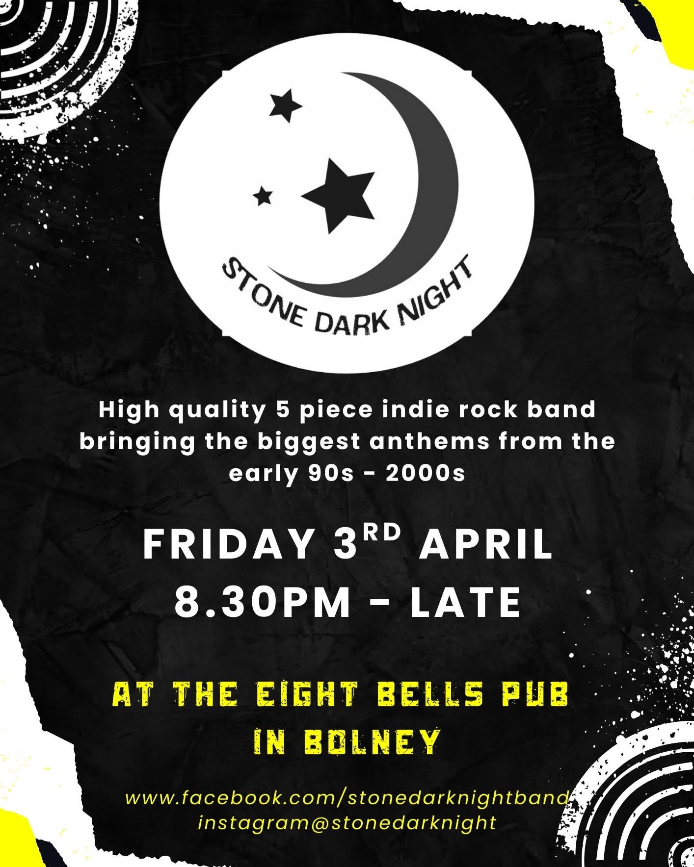 Easter at The Eight Bells! 🐣
Our new menu goes live this week! Why not book a table and be among the first to try it? We’d love to hear what you think. 💕
What’s On:
Thursday, 2nd April: Steak Night! 🥩
Good Friday: Live music with Stone Dark Night from 8:30pm. Free entry! 🎸
Opening Times: ⏰
Good Friday: Pub normal hours and kitchen open 12-8pm
Easter Monday: Food served from 12:00pm – 6pm.
