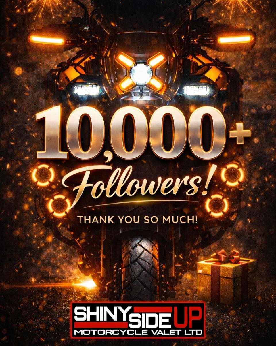 🚨 WE DID IT… 10,000 FOLLOWERS! 🚨
(Officially the most followed UK business in this category on social media)
Honestly… where do we even start?
Not long ago we were hovering around 7,000…
Then things started to move…
8,000…
9,000…
And now we’ve smashed through 10,000 followers 🤯
The support, the engagement, the messages, the shares… it’s gone to a whole new level and we’re genuinely blown away by it.
This isn’t just a number.
It’s a community.
It’s trust.
It’s people backing what we do day in, day out.
So a massive thank you to:
💥 Every customer who’s trusted us with their bike
💥 Every follower who likes, comments and shares
💥 Every friend who spreads the word
💥 And even the competitors keeping a close eye on things 😉
You’ve all played a part in this.
Now… how to celebrate… 👀
🎁 GIVEAWAY INCOMING 🎁
We’ll be putting something together to celebrate this properly, so keep your eyes peeled over the next few weeks… it’s going to be worth it.
From the bottom of our hearts… thank you 🙌
And as always…
Keep it Shiny Side Up ✨🏍️