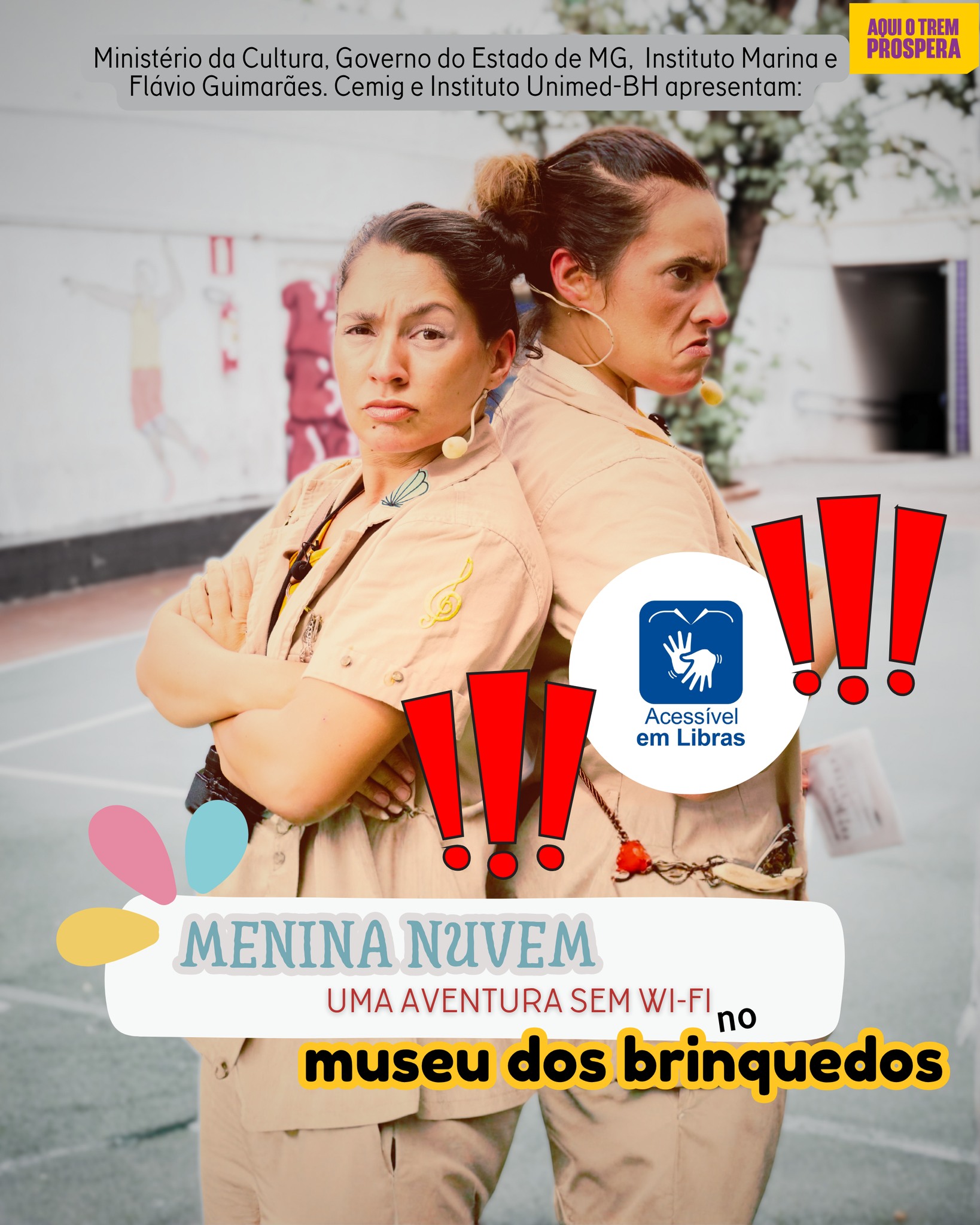 ☁️🎭 Menina Nuvem - uma aventura sem wi-fi terá acessibilidade em Libras. 🤟
O espetáculo de amanhã no Museu dos Brinquedos será acessível em Libras, garantindo que mais crianças, famílias e educadores possam viver essa experiência de forma plena, participativa e inclusiva.
A acessibilidade é um passo essencial para que o direito à cultura, ao brincar e à informação alcance todas as infâncias, fortalecendo o nosso compromisso com uma programação que acolhe, respeita e inclui diferentes formas de comunicação e presença.
A atividade acontece em um momento importante para o país, com a entrada em vigor do ECA Digital, que amplia a proteção de crianças e adolescentes nos ambientes digitais e reforça a necessidade de experiências culturais seguras, humanas e compartilhadas. O espetáculo convida o público a refletir, de forma lúdica e sensível, sobre o equilíbrio no uso das telas e a importância do encontro, da imaginação e do brincar no mundo real.
⚠️ É amanhã!
Traga as crianças, convide a família e venha viver Menina Nuvem - uma aventura sem wi-fi com a gente.
MENINA NUVEM - UMA AVENTURA SEM WI-FI NO MUSEU DOS BRINQUEDOS
DATA: 28 de março de 2026 (sábado)
HORÁRIO: das 9h30 às 12h30 - com apresentação teatral às 11h
INGRESSOS: R$40 (inteira) | R$20 (meia) - PROMOÇÃO EM VIGOR: MEIA PARA TODOS!
Venda pelo Sympla - LINK NA BIO (sujeito à lotação)
O Museu dos Brinquedos conta com o patrocínio da Cemig, por meio da Lei Estadual de Incentivo à Cultura de Minas Gerais, e com o apoio do Instituto Unimed-BH e do Instituto Marina e Flávio Guimarães – Grupo BMG, por meio da Lei Federal de Incentivo à Cultura, no projeto “2026 – Manutenção do Museu dos Brinquedos” (Pronac 254697); além das empresas Marcelo Guimarães Advogados e Associados e Decta Contabilidade. Realização: Governo de Minas Gerais – Aqui o TREM prospera, Ministério da Cultura e Governo Federal – União e Reconstrução.
#MuseudosBrinquedos #ecadigital #meninanuvem #passeioembh #belohorizonte @institutounimedbh @grupobmg.oficial @institutomfg_ @circuitoliberdade @prefeiturabh @culturaeturismomg