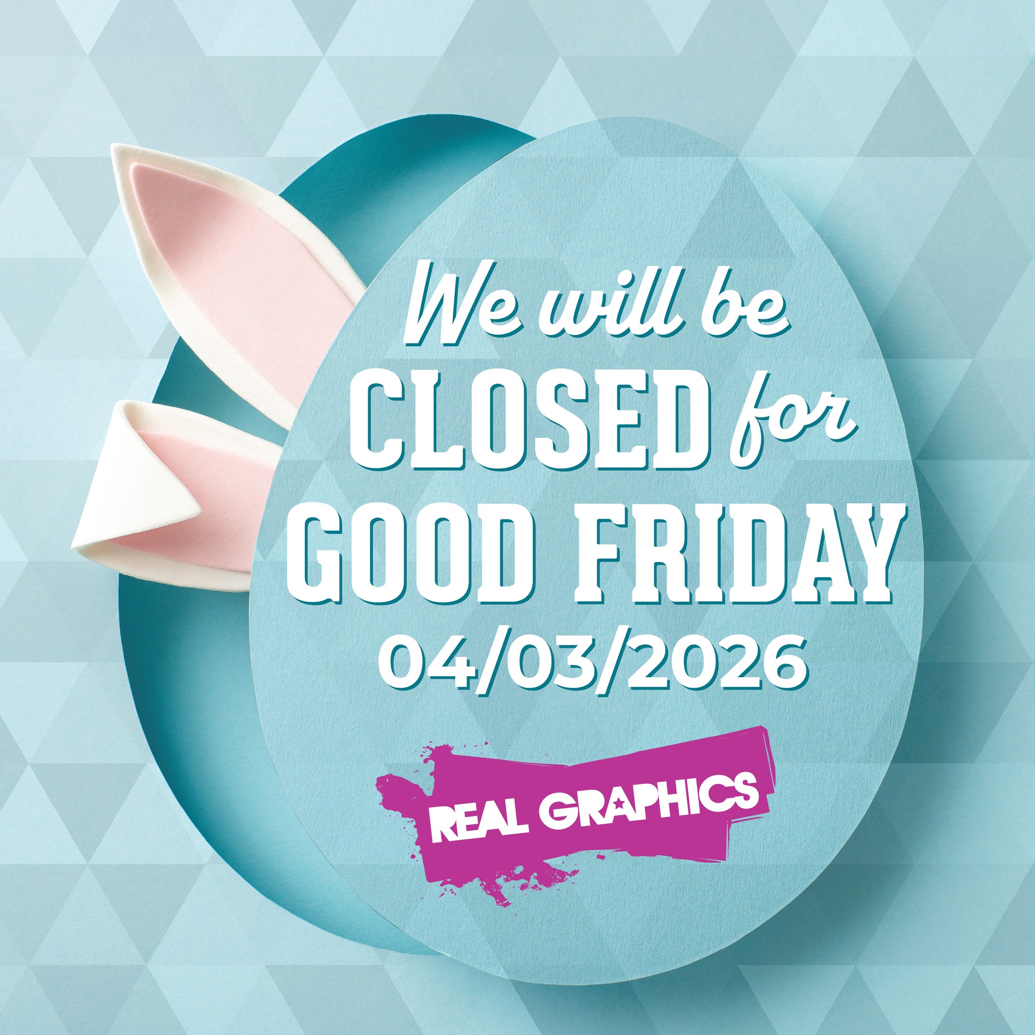 In observance of Good Friday, we will be closed on Friday, April 3rd. We will resume normal business hours on Monday, April 6th. Thank you for your understanding, and we wish you a safe and meaningful holiday.