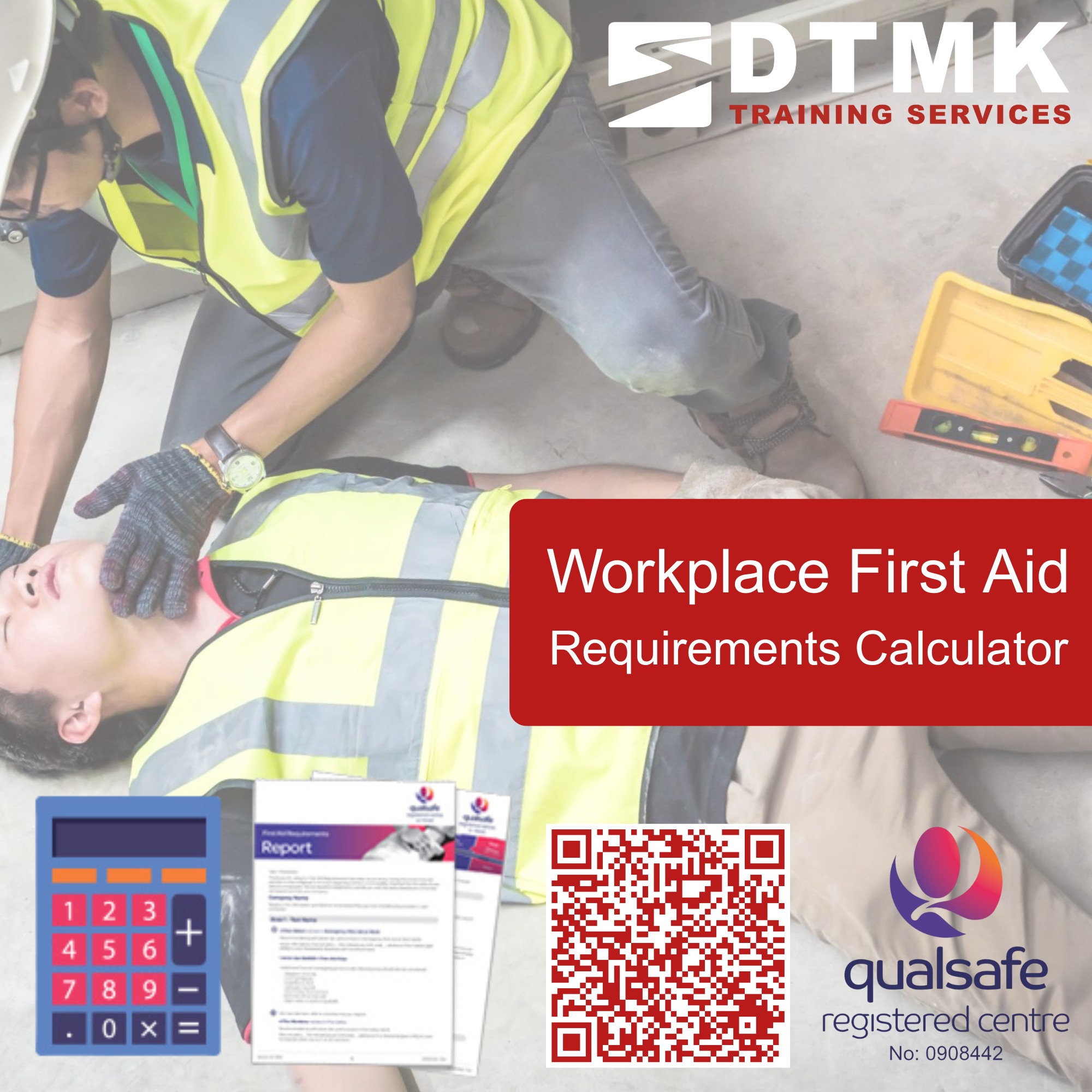 Having the correct first aid provision in your workplace is not only a legal requirement, it is incredibly important for the safety of you and your employees. However, here at DTMK Training Services, we know that it can be difficult to determine exactly how many first aiders you need and what type of training they require.
That’s why we’re delighted to introduce our First Aid Requirements Calculator!
Designed to be quick and easy to use, this online assessment tool uses the recently updated HSE regulations to accurately calculate the cover you need in your workplace.
Simply input a few details about your workplace and the calculator will create a clear, printable report of your organisation’s requirements - ideal for demonstrating that you have completed your first aid needs assessment in line with the current legislation.
Start your assessment today by visiting https://training.dtmk.co.uk!
If you would like any further information, please call 01908 112111
or email enquiries@dtmk.co.uk and we will be delighted to help.