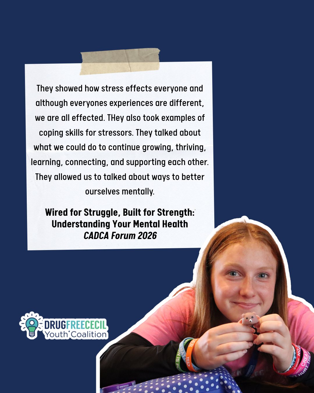 After the Drug Free Cecil Youth Coalition attended @cadcacoalitions Forum, we asked them to fill out session evaluations.
This is what they had to say about what they learned!
#youthadvocate #youthtrainings #youthleadership #prevention