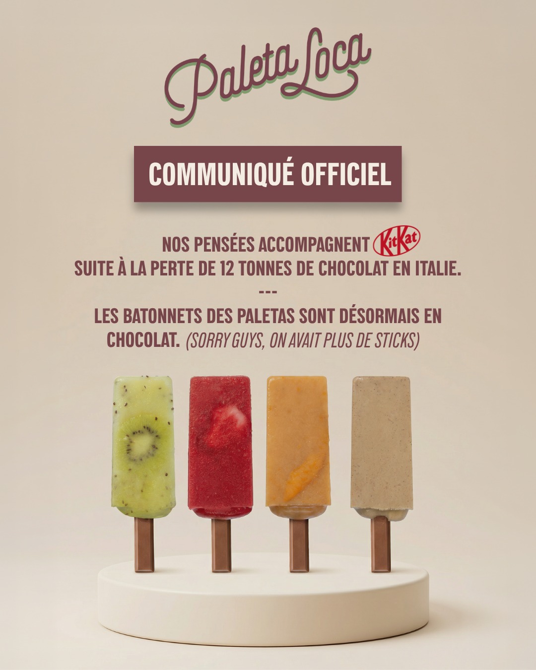 Désolé KitKat, on n'avait pas le choix 😬
(pour des raisons légales, ceci est une blague).
Sorry Kitkat, mir hend kei Wahl gha 😬
(us rechtliche Gründ isch das en Witz).
#chocolate #swiss #kitkat #humour