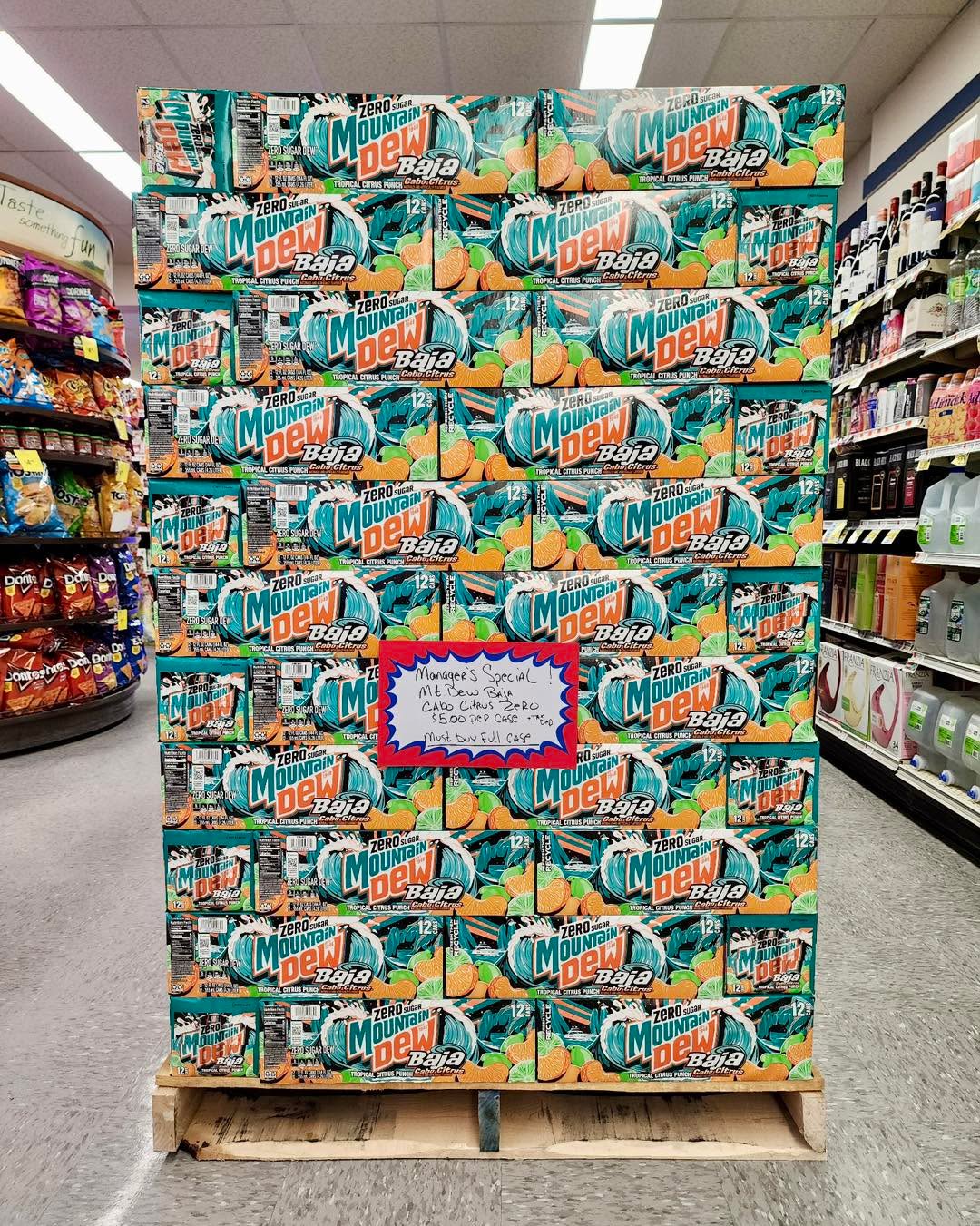 💥💥Attention shoppers!! We have another flash beverage sale! Mountain Dew zero sugar Baja Cabo Citrus Blast, 2-12 packs of 12oz cans for only $5+tax and deposit!! What a bargain!
🍷We also have engraved wine travel cups, on sale for $9.99 buy one get one HALF off!! These are engraved on both sides, summer is coming make sure your wine stays cool.