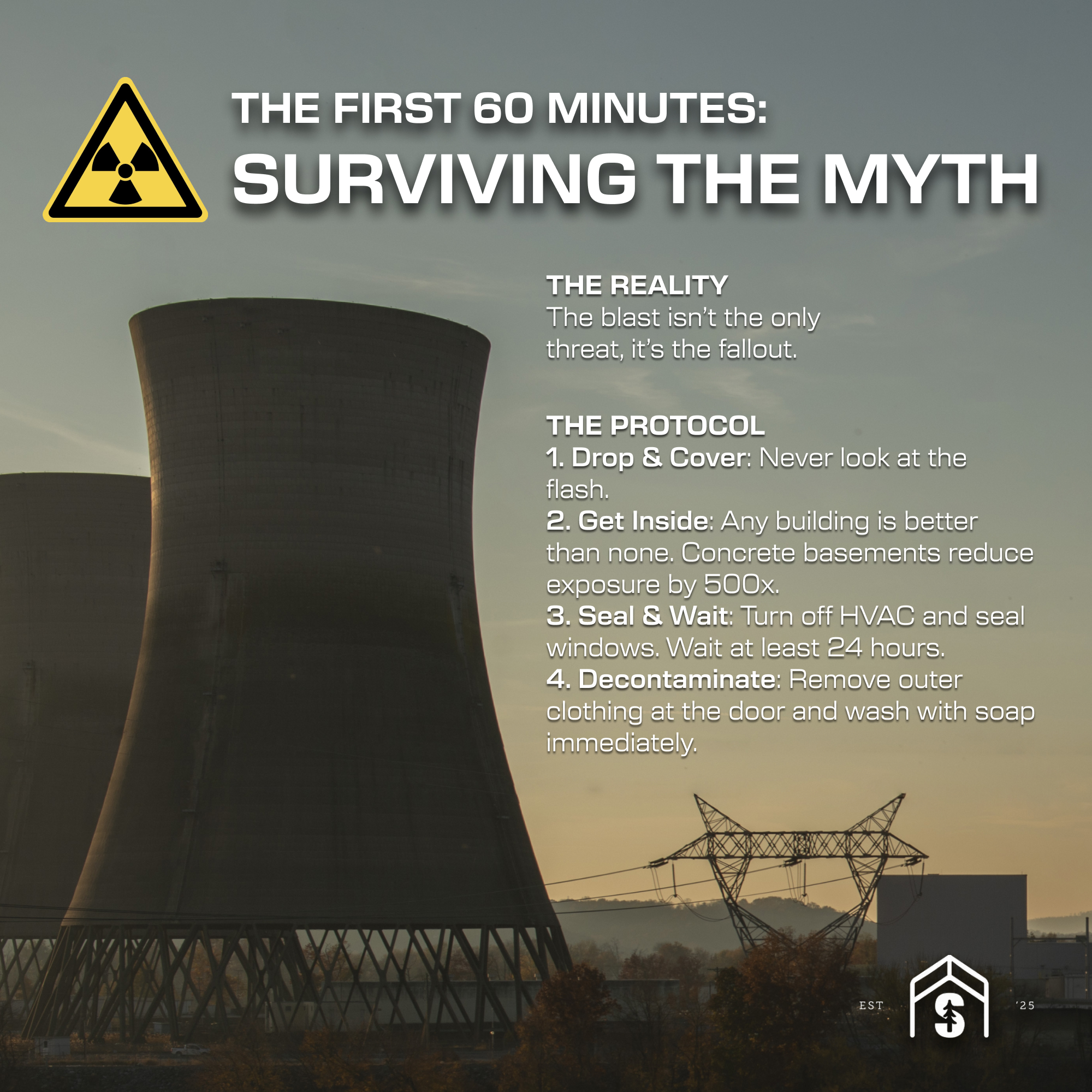 Most people believe a nuclear event is an instant end. The data says otherwise. Most victims don't die from the explosion, they die from avoidable contamination in the first 24–72 hours. Survival in the first hour isn't about luck, it's about the protocol.
#TheSuburbanSurvivalist #SuburbanSurvivalist #Preparedness #CivilDefense #NuclearSafety #SuburbanSurvivalist