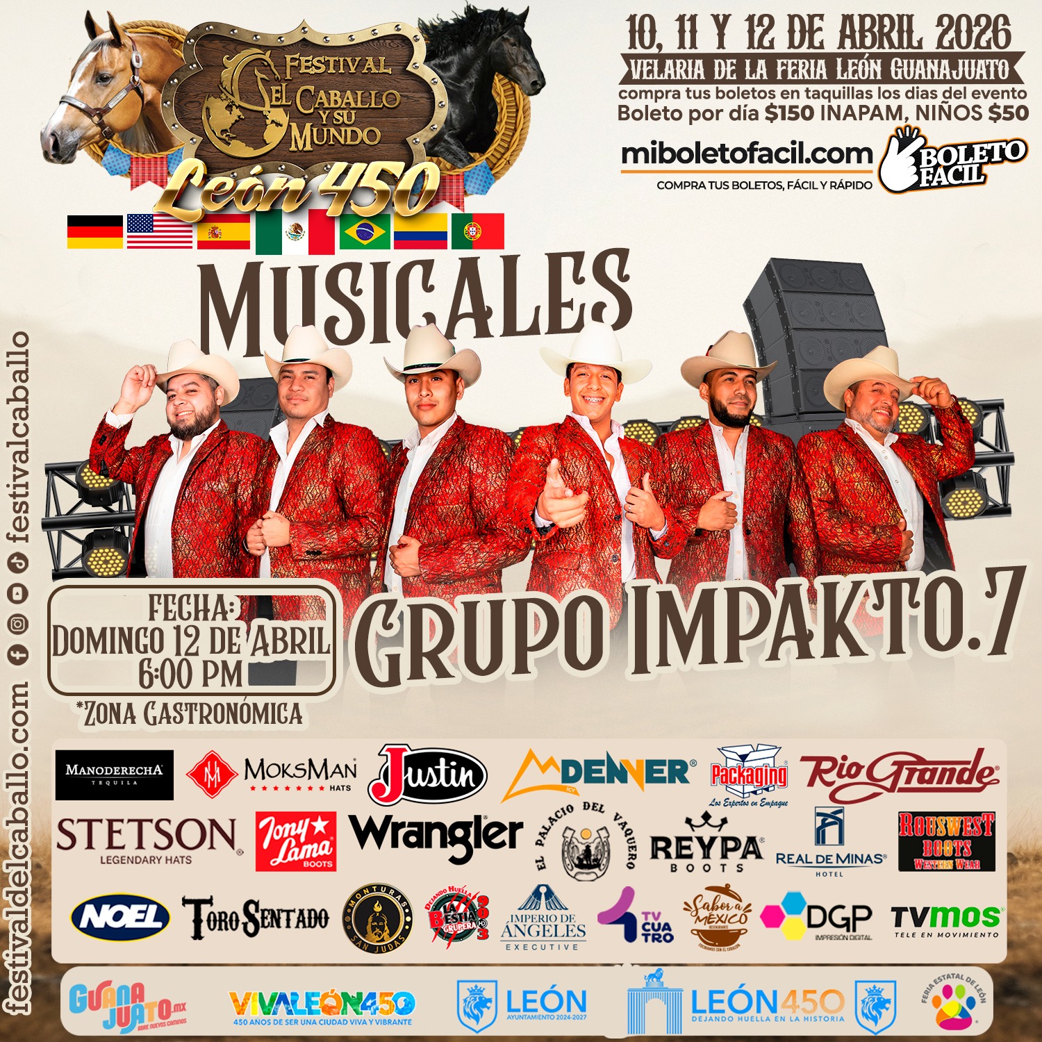 Prepárense para vivir una tarde llena de música, tradición y pura buena vibra en el Festival del Caballo y su Mundo León 450 🐎🎶
¡Ahí nos vemos para disfrutarlo al máximo! 💥🎉