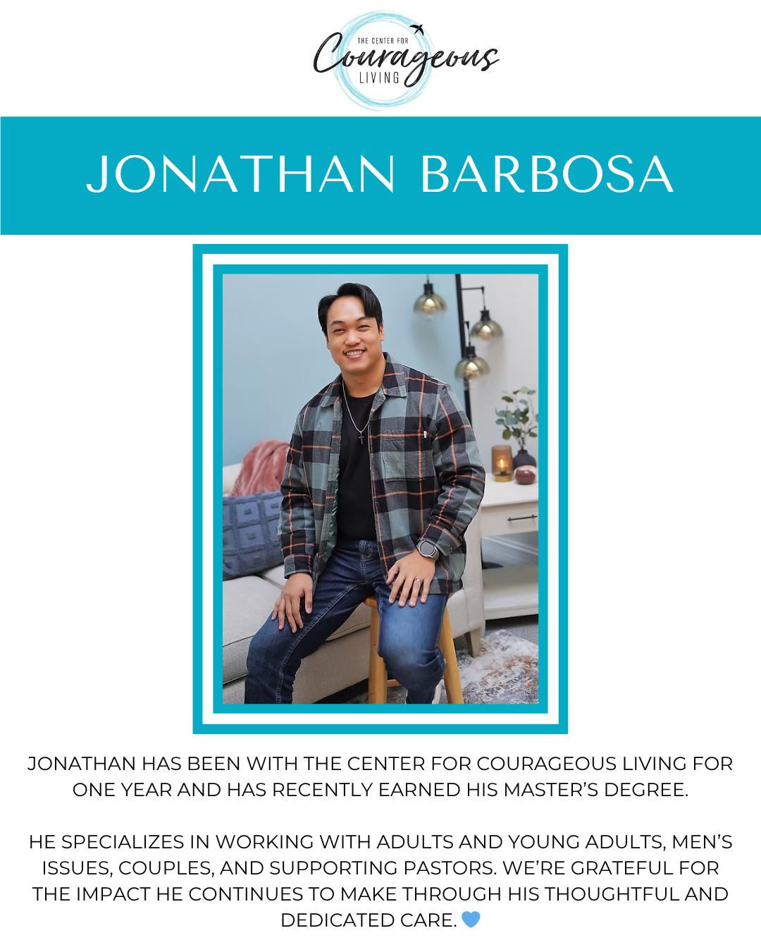 Jonathan has been a valued part of our team for the past year, and we are so grateful for the impact he continues to make at The Center for Courageous Living. 💙
He began as an intern and quickly stood out through his high-level, effective work — leading to his transition into a continued role on our team. His dedication to his clients, along with the positive feedback and meaningful change he helps create, speaks volumes about the care he brings to his work.
Jonathan is passionate about listening to each person’s story with empathy, curiosity, and care. He walks alongside clients as they grow, heal, and gain meaningful insight — creating a space where individuals feel heard, understood, and supported.
He specializes in working with young adults and adults across the lifespan, as well as couples, men’s issues, spiritual concerns, and pastors. His approach blends evidence-based practices with honest reflection, helping clients move toward meaningful and lasting change.
Known for being compassionate, thoughtful, and easy to talk to, Jonathan creates a space where growth feels both supported and achievable.
If you’re ready to begin your journey, support is available.
💬 One client shared: "Jonathan has worked with me the past several months, and I am very grateful to have experienced the process of finding clarity with him."
Moments like these reflect the meaningful impact of the work being done every day.
📞 815-707-4806
📧 gia@centerforcourage.com
#CenterForCourageousLiving #MentalHealthMatters #TherapySupport #CrystalLakeIL #MensMentalHealth #FaithBasedCounseling #YoungAdults #RelationshipSupport