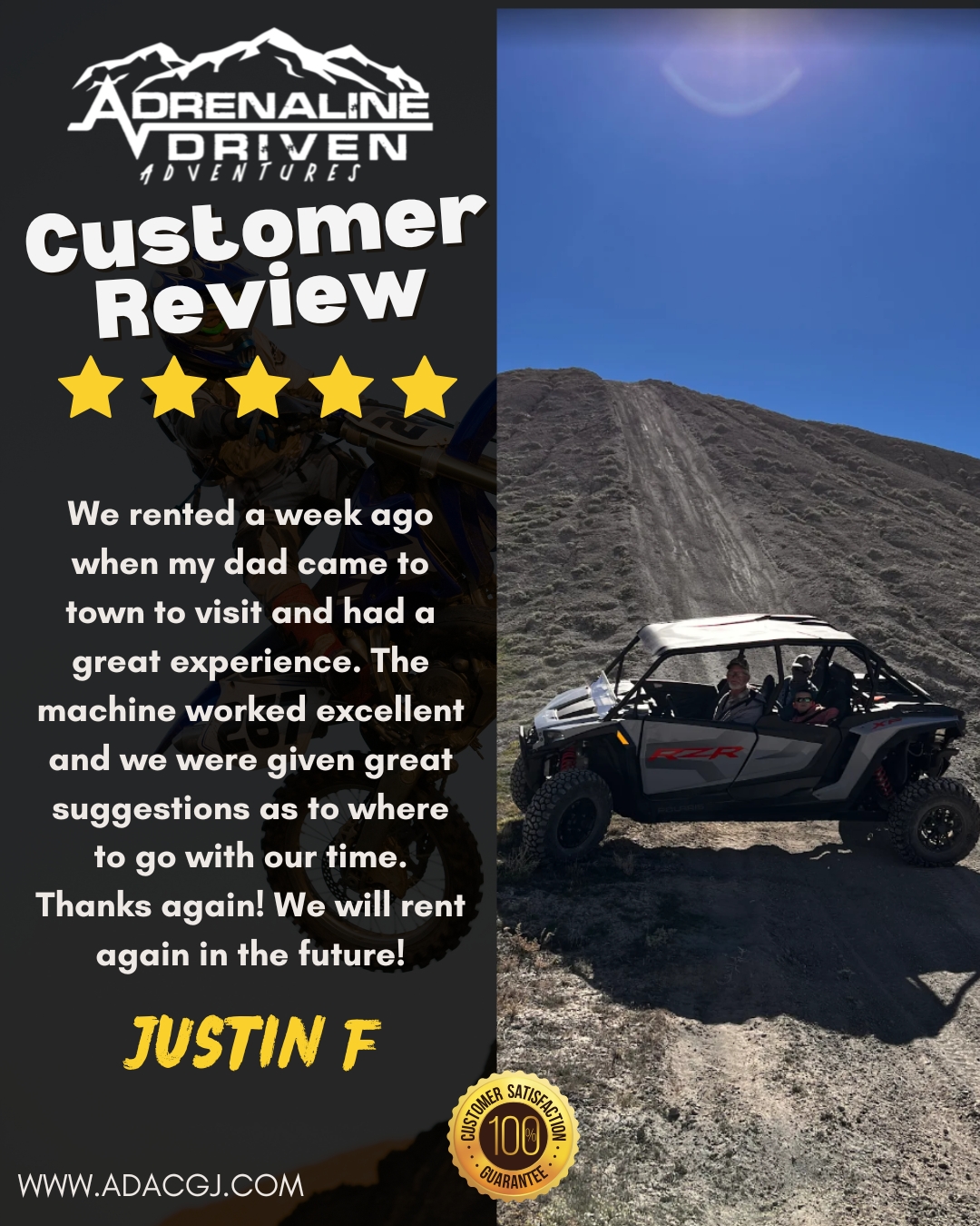 Thank you, Justin! We truly appreciate you taking the time to share your experience 🙌
It means a lot to us, and we’re glad you had a great time out on the trails. Looking forward to having you back again soon!