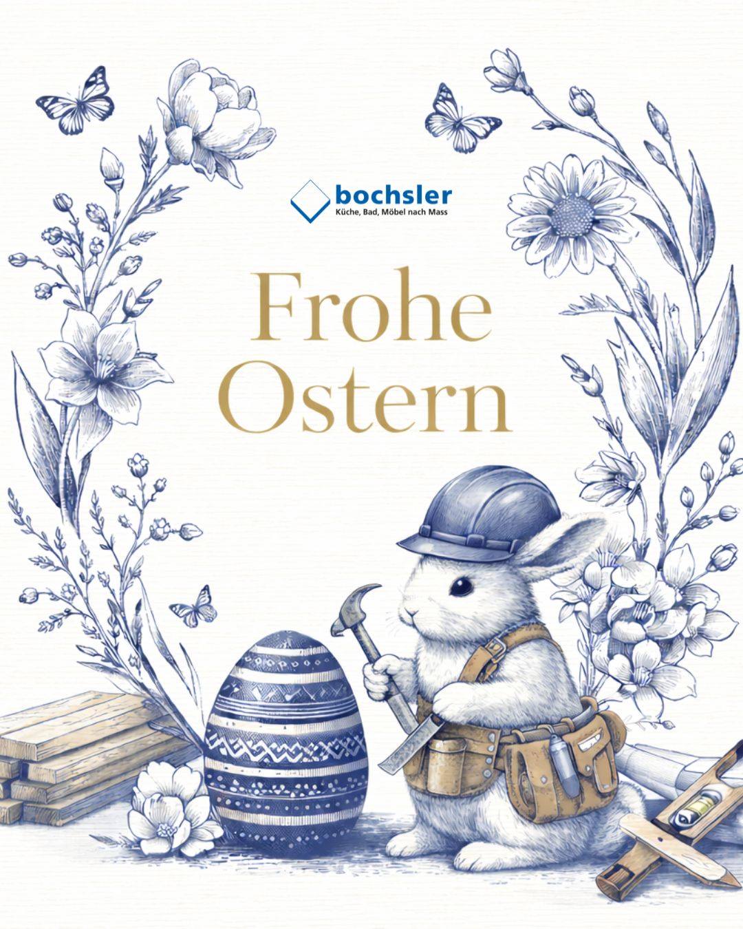 Wir wünschen Ihnen eine schöne Osterzeit, entspannte Momente und viele kleine Frühlingsfreuden 🐰🌼
Ab dem 07.04.2026 sind wir wieder wie gewohnt für Sie da!🪵⚒️