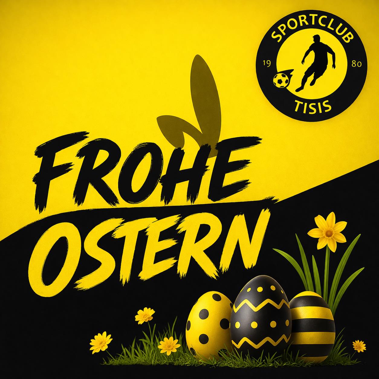 🐣⚽ Frohe Ostern! ⚽🐣
Der SC Tisis wünscht allen Mitgliedern, Spieler:innen, Trainer:innen und Fans ein wunderschönes Osterfest. Genießt die Feiertage, sammelt neue Kraft und lasst euch von der besonderen Stimmung dieser Zeit berühren.
Ostern erinnert uns daran, dass nach jeder Ruhephase neues Licht, neue Hoffnung und neuer Anfang entstehen kann. Mögen euch diese Tage Frieden schenken, Freude ins Herz bringen und Raum für all das schaffen, was euch guttut. 🌼💛