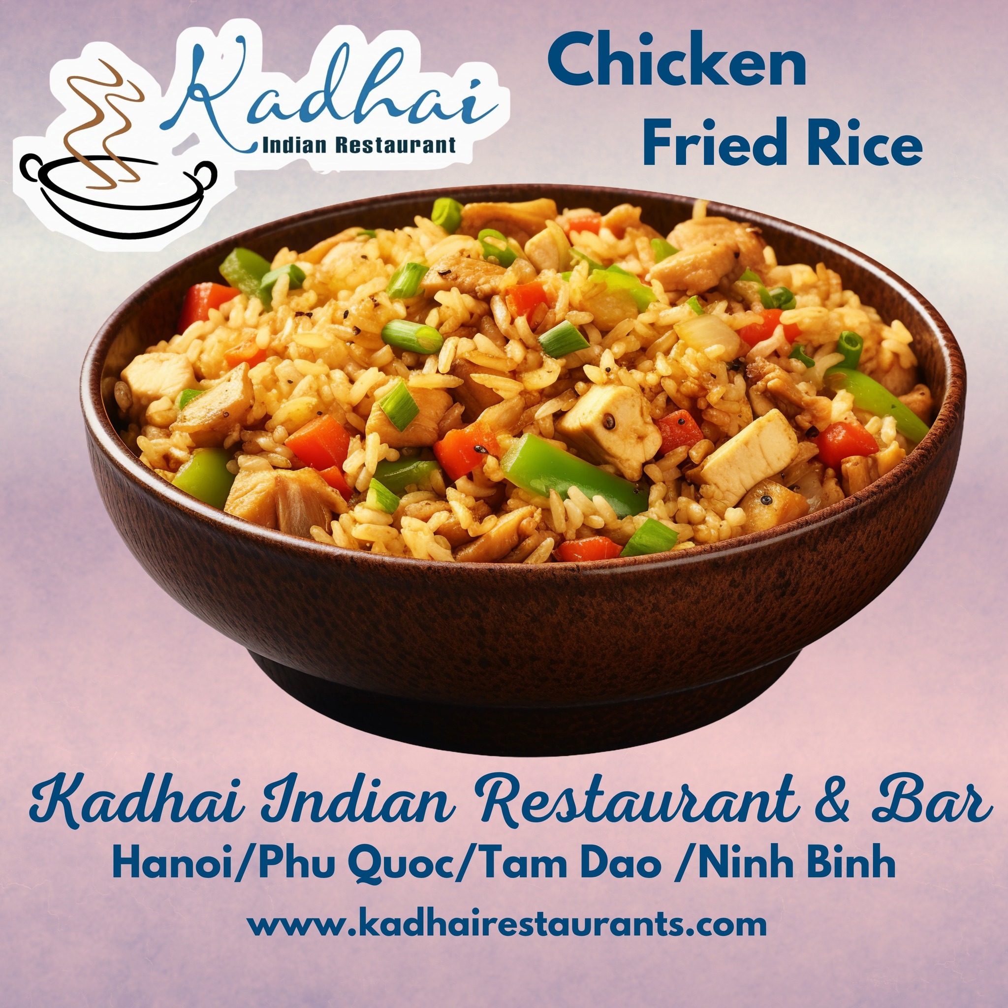 Our Chicken Fried Rice is a fan favorite for a reason! Prepared fresh with high-quality ingredients, it’s the ultimate meal for travelers and locals alike.
Join us at Kadhai Indian Restaurant & Bar across Vietnam for authentic flavors and warm hospitality. Which of our locations are you visiting today?
Hanoi 🏛️
Phu Quoc 🏝️
Tam Dao ⛰️
Ninh Binh 🛶
👉 Order Now or Book a Table: www.kadhairestaurants.com
#KadhaiVietnam #FriedRice #AuthenticIndian #VietnamTravel #FoodieHanoi #TamCocEats