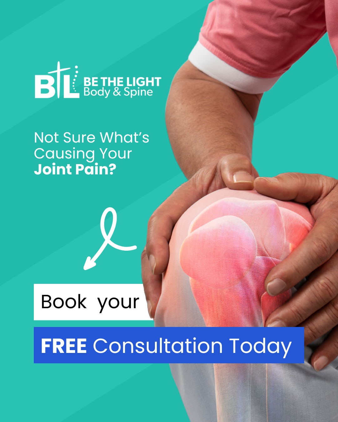 Ignoring discomfort now can lead to bigger limitations over time. We’re offering a Free Joint Pain Consultation to help you understand what’s going on and what you can do about it.
👉 Secure your spot:
bethelightbodyandspine.com/special-offers
316-235-4448