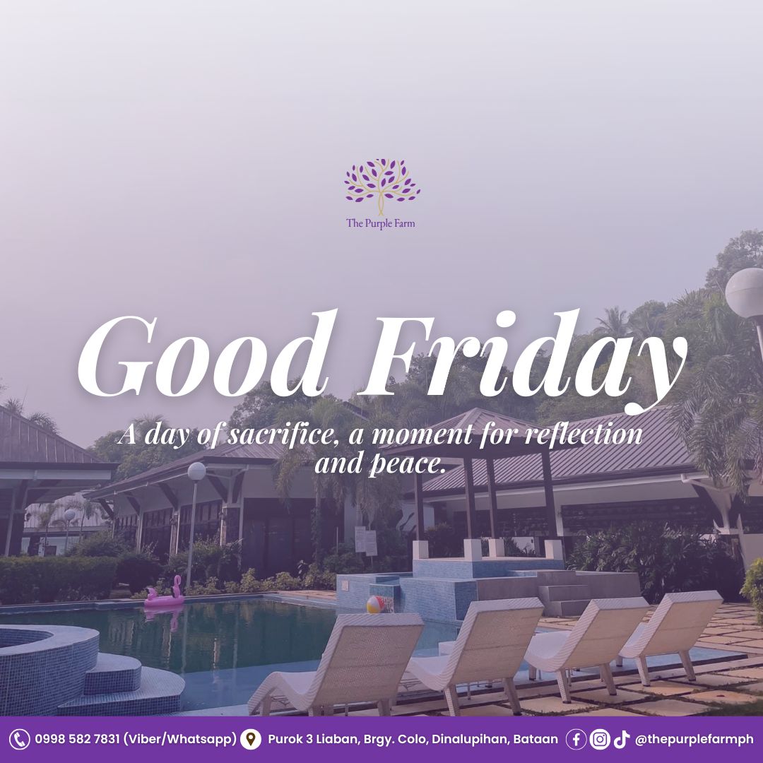 A day to remember sacrifice and love.
Pause, reflect, and find stillness in a place of calm and quiet. 💜
#GoodFriday #HolyWeek2026 #ThePurpleFarmPH
