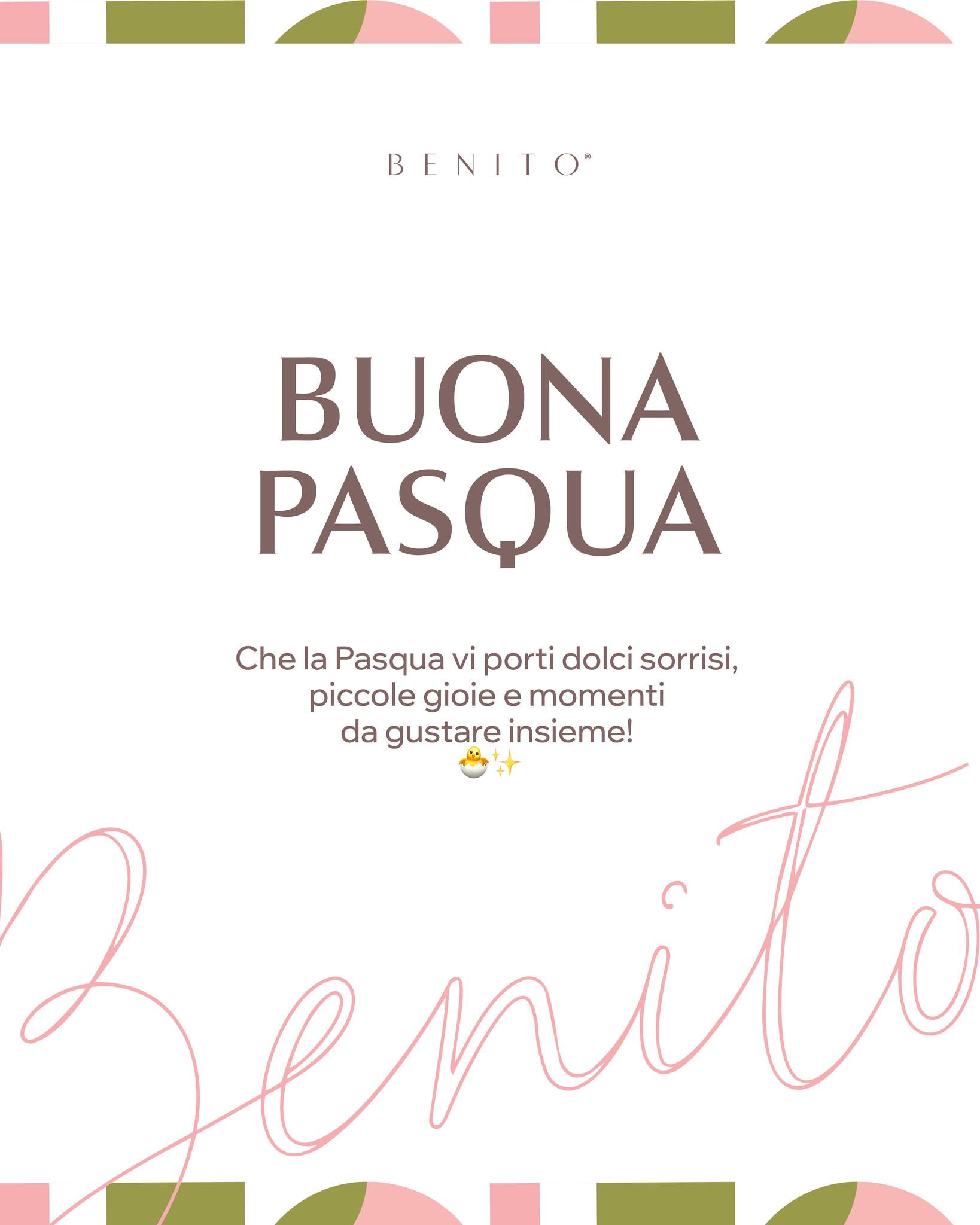 Buona Pasqua da tutti noi della pasticceria Benito! ✨
Che questa festa vi porti dolcezza e serenità.
#BuonaPasqua #PasquaArtigianale #PasticceriaBenito