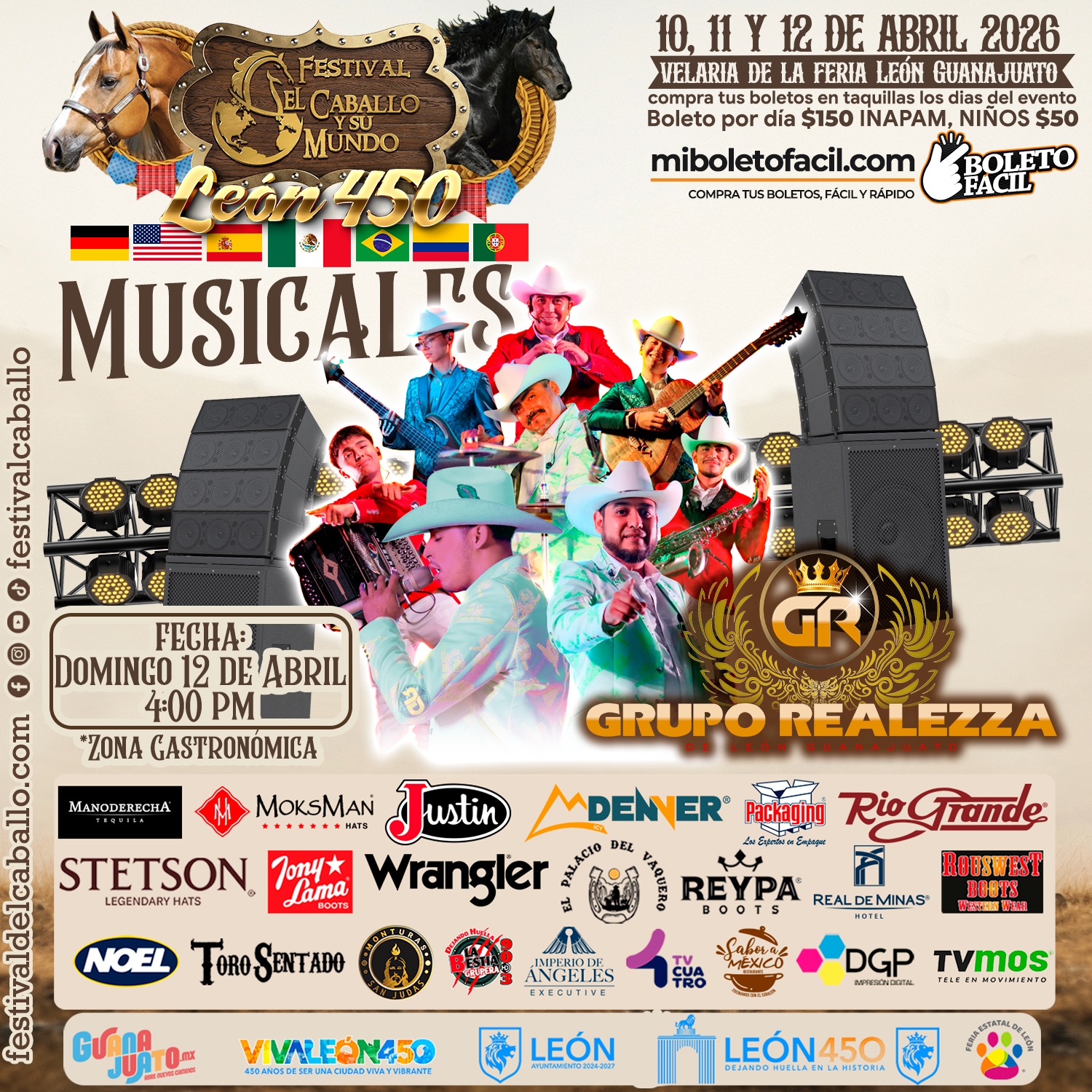 Prepárense para vivir una tarde llena de música, tradición y pura buena vibra en el Festival del Caballo y su Mundo León 450 🐎🎶
¡Ahí nos vemos para disfrutarlo al máximo! 💥🎉