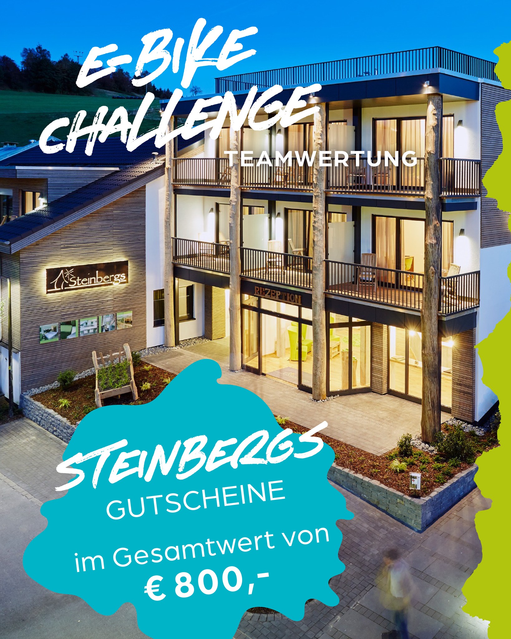 E-BIKE CHALLENGE 2026 präsentiert von @greenbikes.de
Vor dem Start schon gewonnen ➡️ Wie geht das❓
Ihr müsst einfach nur ein Team sein! Die drei teilnehmerstärksten Teams gewinnen Gutscheine von @steinbergswildewiese im Gesamtwert von 800€! Alles was ihr dafür tun müsst – Euch anmelden und die exakt gleiche Schreibweise für euren Teamnamen nutzen. Die drei Teams mit den meisten, gestarteten Teilnehmer:innen gewinnen.
Platz 1 ➡️ 400€ Gutschein
Platz 2 ➡️ 250€ Gutschein
Platz 3 ➡️ 150€ Gutschein
Eine aktuelle Rangliste findet ihr auf unser Website – Link in der Bio – oder hier in den Stories ✨
Zudem werden unter allen Teilnehmer:innen fünf hochwertige Preise verlost.
#megasports #ebike #challenge #ebikechallenge #teamwertung #mountainbikefestival #steinbergs #steinbergswildewiese