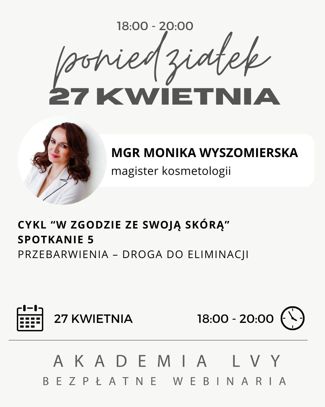 ‼️ zmiana godziny rozpoczęcia webinarium - zaczynamy o godz. 19 ‼️ W zgodzie ze swoją skórą | Przebarwienia – droga do eliminacji
Czy wiesz, że skuteczna terapia przebarwień to proces, a nie jednorazowy zabieg?
27 kwietnia omówimy rodzaje zmian pigmentacyjnych, czynniki predysponujące oraz najczęstsze błędy terapeutyczne.
Pokażemy, jak optymalizować terapię gabinetową, jak łączyć zabiegi i jak dobrać pielęgnację domową oraz ochronę UV, aby utrzymać efekty.
Przedstawimy również dedykowane protokoły LVY na konkretnych przykładach.
To praktyczne podejście do realnych problemów skóry.
@monika.wyszomierska