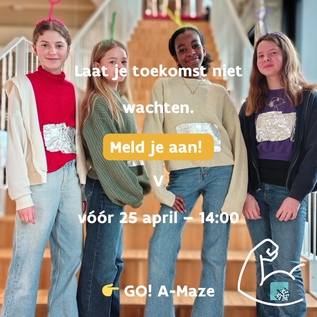 🚀 Aanmelden vanaf vandaag gestart!
Droom jij van een school waar jij écht centraal staat?
Waar jouw talenten, interesses en groeipad het vertrekpunt zijn?
Bij GO! A-Maze kies je niet gewoon een school…
👉 je kiest voor persoonlijk leren
👉 je groeit met begeleiding op maat
👉 je bouwt aan zelfvertrouwen en zelfstandigheid
Jouw toekomst start hier.
Wacht niet te lang en verzeker je plek via aanmelden.school
Benieuwd hoe het er bij ons écht aan toe gaat?
Kom langs op onze opendeurdag en ervaar A-Maze zelf!
👉 19 april 2026 - 10:00 - 15:00
🔗 Meer info & aanmelden: www.a-maze.school
Leef, Leer, A-Maze!