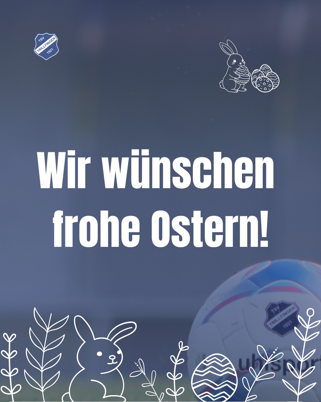 🐣 Frohe Ostern! 🐣
Wir wünschen euch allen entspannte Feiertage, sonnige Stunden und natürlich die ein oder andere sportliche Einheit zwischendurch 😉⚽️
Genießt die Zeit mit euren Familien – und bleibt gesund! 💪