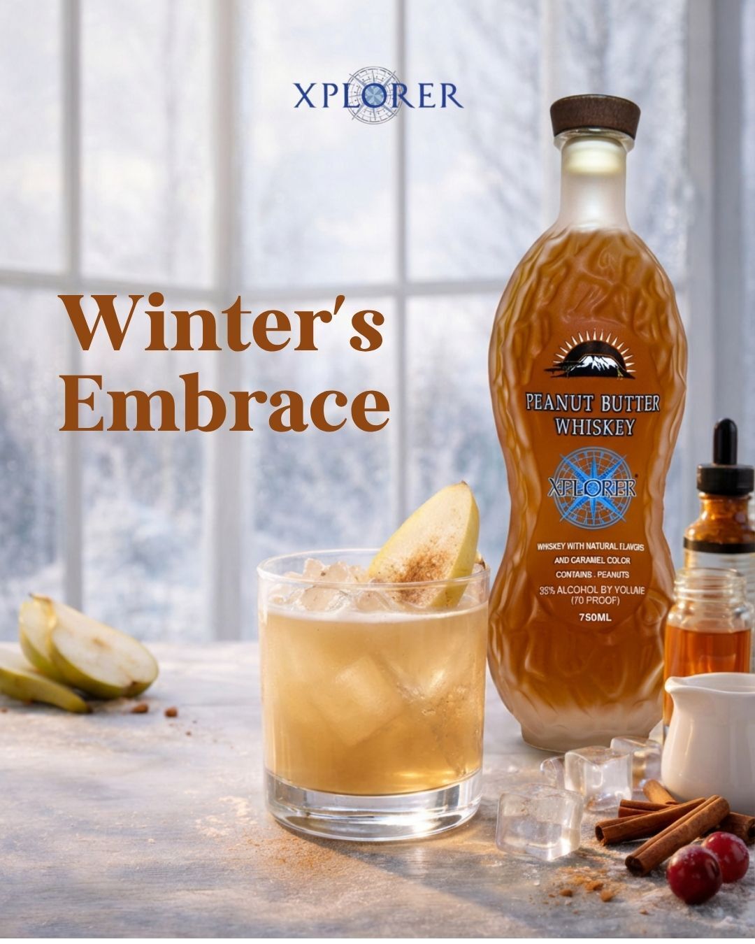 Sweet pear and peanut butter whiskey come together in a smooth comforting glass.
#XplorerSpirits #PeanutButterWhiskey #PearDelight #NuttyNotes #CraftSpirits