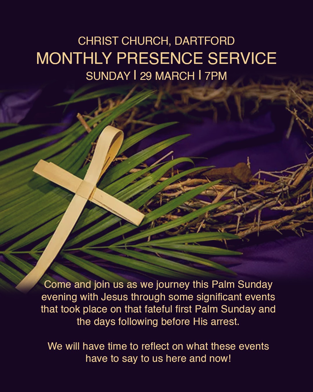 Presence service this Sunday ✨ #palmsunday #lent #church #eveningservice