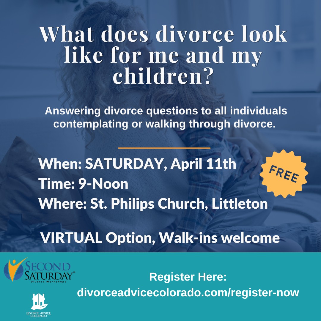 Divorce can feel overwhelming—but you don’t have to navigate it on your own. Join us for a free informational session designed to guide you through each stage of the process, from start to finish. You’ll leave with clear answers, practical steps, and greater peace of mind. Walk-ins are always welcome.
📅 Date: Saturday, April 11th
⏰ Time: 9:00 – 11:00 AM
📍 Location: In-person (Littleton, CO) or Online
⬇ Save your seat today:
www.divorceadvicecolorado.com/register-now
-
#divorcecolorado #divorceadvice #divorceadvicecolorado #divorcemediation #divorcelawyer #divorcehelp #divorceresource #secondsaturday