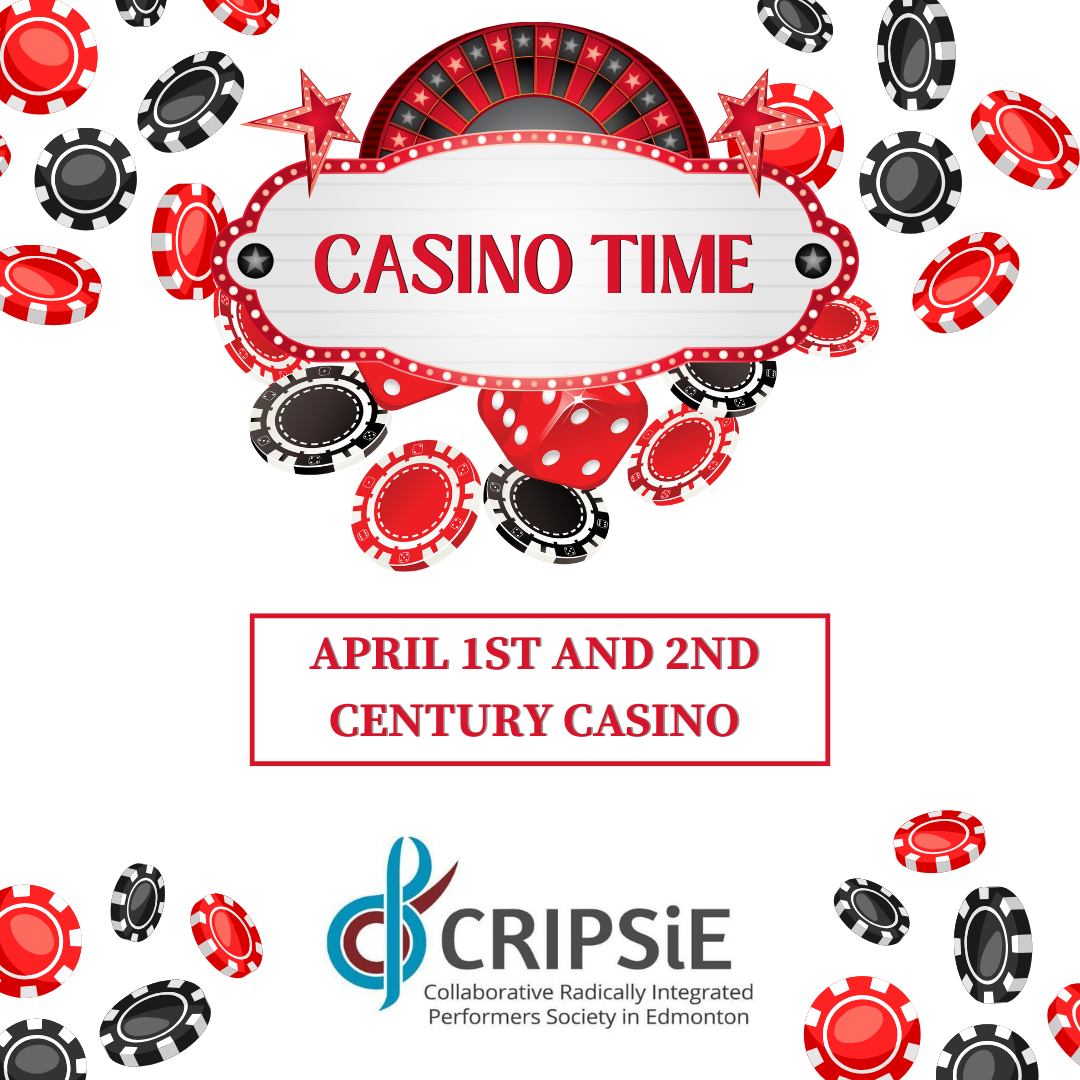 UPDATE - WE NEED A FEW SPECIFIC ROLES FILLED!
https://signup.com/go/wuxwbtP
WEDNESDAY APRIL 1ST:
EVENING CASHIER 630PM-315AM
EVENING COUNTROOM SUPERVISOR 1130PM-330AM
THURSDAY APRIL 2ND:
DAYTIME CHIP RUNNER 930AM-630PM
EVENING CASHIER 630PM-315AM
We need your support - volunteering at CRIPSiE's upcoming casino event on April 1st and 2nd! This fundraising activity provides essential funding that makes our work possible.
All roles are easy-to-learn on the day of the event and require no prior experience in casinos. You will receive a free meal during your shift! We can also reimburse you for taxi/rideshare transportation to and from the casino upon request (drop a note in your sign-up and we will follow up with you).
All volunteers must be 18+ and provide photo ID at the beginning of their shift.
ALT TEXT: a white background with black, white and red poker chips scattered all over. The CRIPSiE logo appears at the bottom. The dates (April 1st and 2nd) and location of the casino (Century Casino) appear in the middle.