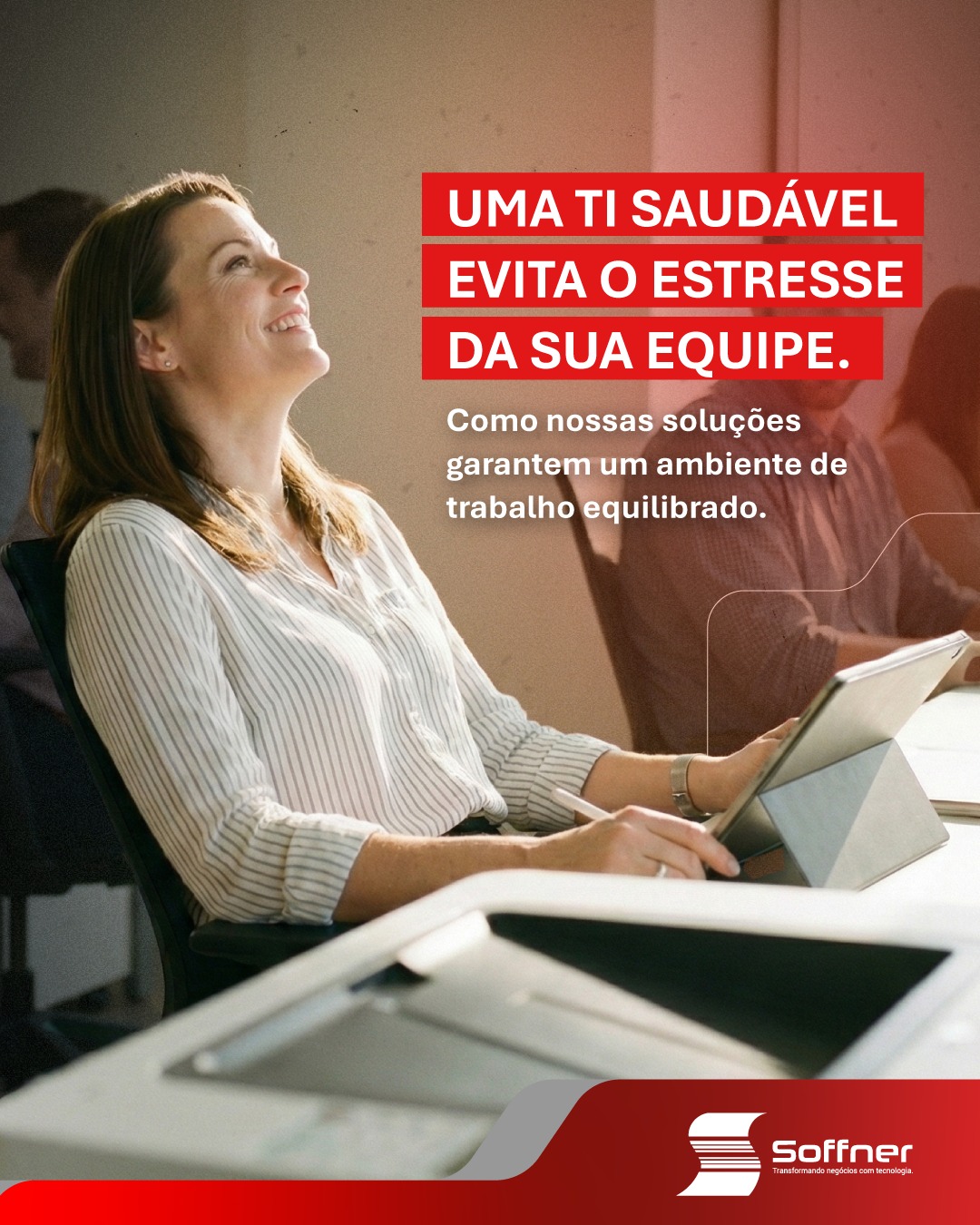 Computadores lentos, impressoras travadas e falhas de rede são gatilhos de estresse no trabalho. A tecnologia Soffner (GED, Automação, Outsourcing) serve para dar fluidez ao seu dia, protegendo o bem mais precioso da sua empresa: a saúde mental das pessoas.
Menos erros técnicos, mais paz para produzir.
📞 +55 16 3333-2925
💬 +55 16 9 9789-9200
🌐 www.soffnertecnologia.com