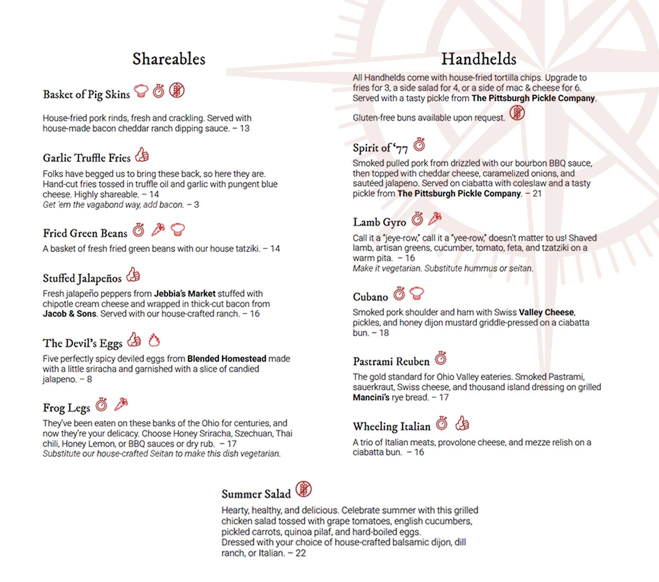 There’s something about a new menu that feels like a fresh start. New ideas, new plates, new reasons to come downtown for dinner. Spring & Summer menu season is officially here!
.
.
.
.
#AppalachianEats
#ElevatedAppalachian
#EatLocalWV
#WVFoodways
#TasteWV
#FarmToTable
#DowntownWheeling
#WildAndWonderfulFood
#HandcraftedFood
#SupportSmallBusiness
#GoodEatsOnly
#TheVagabondWay
#AppalachianComfort