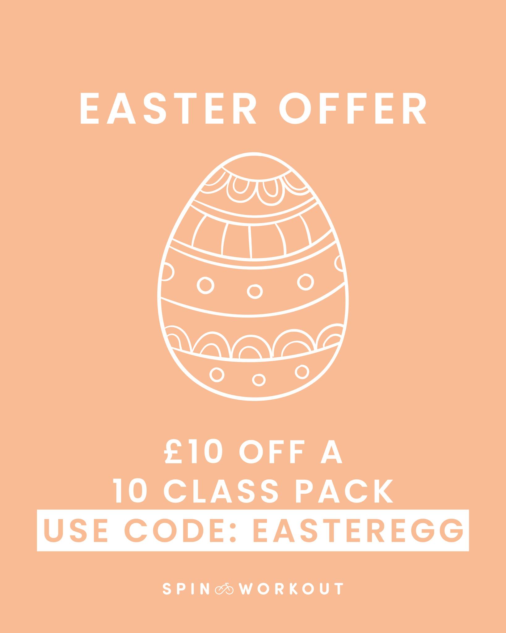 🐣✨ Easter Offer Alert! ✨🐣
Ready to level up your fitness routine? 🚴♀️💪
For a limited time, enjoy £10 OFF a 10 Class Pack!
Just use code EASTEREGG at checkout* 🛒
📅 Offer valid: 3rd April – 17th April
Important note:
Promo codes can only be used when booking via the Spin and Workout website. Unfortunately, the Mindbody app does not support promo codes, so they won’t work there.
Don’t miss your chance to ride, sweat, and save! 🔥
Grab your 10 Class Pack now and let’s get moving.
#SpinAndWorkout #Spin #Pilates #Yoga #Fitness #Offer #Easter
