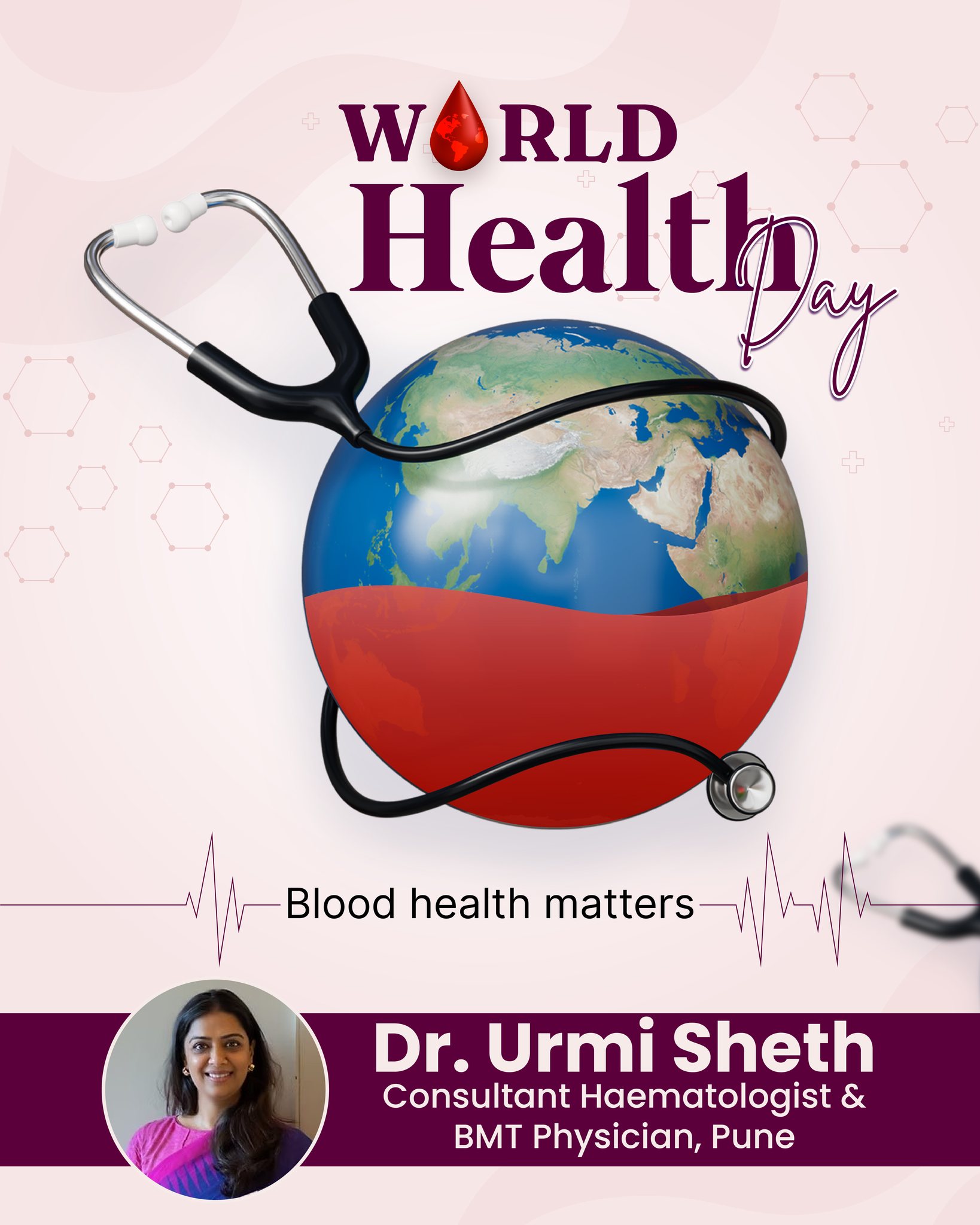 🩸 Your blood health is the foundation of your life—don’t ignore it.
This World Health Day, it’s time to recognize that many serious conditions begin silently in the blood. From anemia to blood cancers, early signs are often missed—but timely screening can make all the difference.
💡 Prioritize regular check-ups
🩺 Listen to your body’s signals
⏳ Act early for better outcomes
Because when it comes to health, prevention and early detection save lives.
👩⚕️ Consult with Dr. Urmi Sheth
Consultant Haematologist & BMT Physician, Pune
📞 Take a proactive step towards better health today.
#WorldHealthDay #BloodHealthMatters #HealthAwareness #EarlyDetection #PreventiveHealthcare #Hematology #BMTSpecialist #CancerAwareness #StayHealthy #HealthyLiving #WellnessJourney #HealthCheckup #MedicalCare #DoctorCare #PuneDoctors #HealthcareIndia #HealthFirst #AwarenessMatters