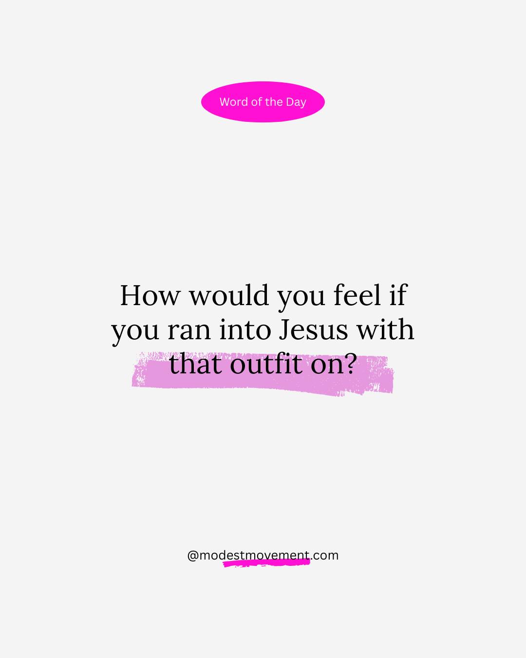 Would you be embarrassed? Or would you be ready for whatever He gives you to do? Don't be the one who has to go home and change first. Stay ready.
#modestfashion #christianquote #biblemotivation #biblequotes #modesty