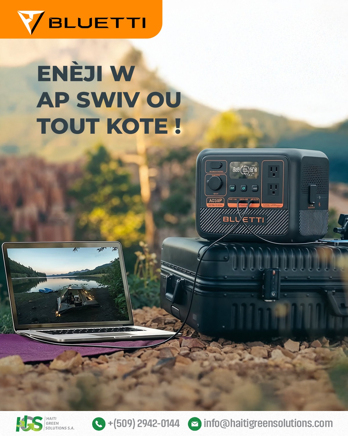 Chwazi BLUETTI pou w toujou rete konekte kèlkeswa kote w ye 💻☀️🔌
#HGS #solarpower #haitigreensolutions