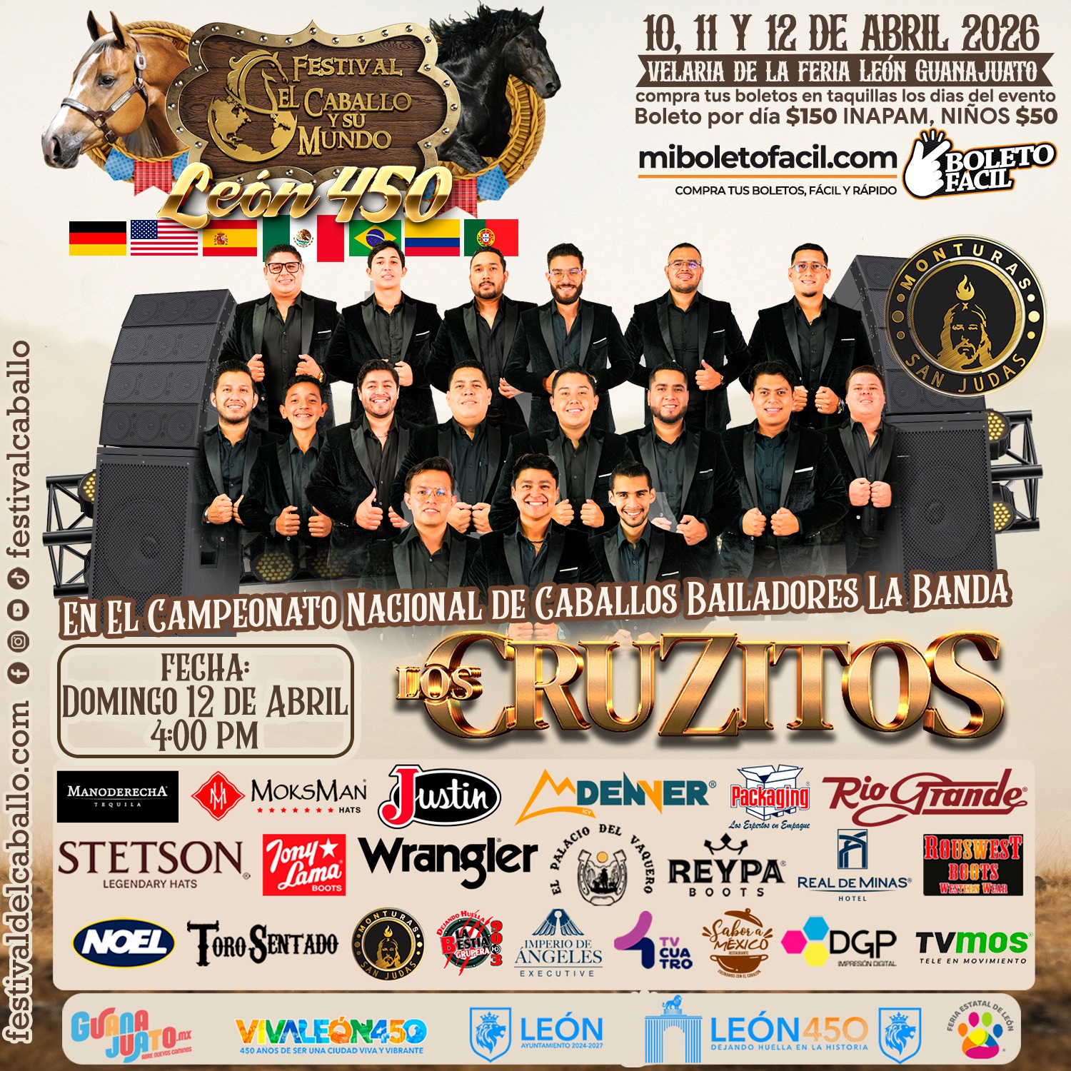 Prepárense para vivir una tarde llena de música, tradición y pura buena vibra en el Festival del Caballo y su Mundo León 450 🐎🎶
¡Ahí nos vemos para disfrutarlo al máximo! 💥🎉