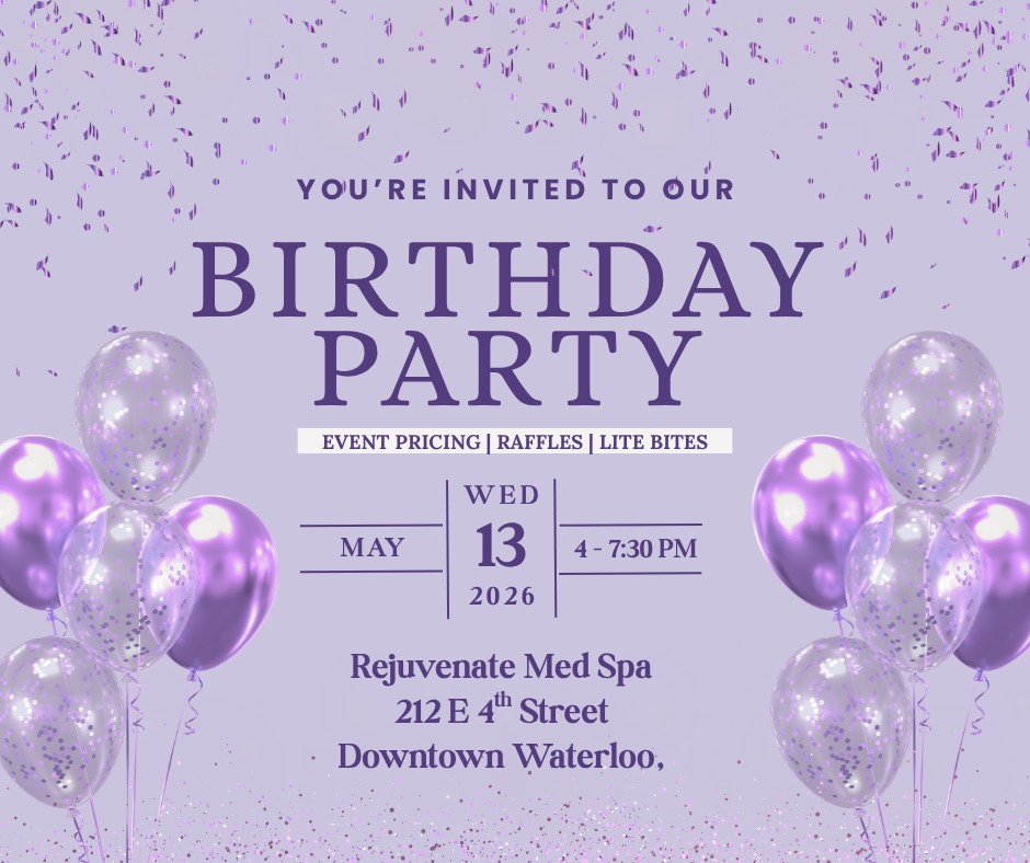 ✨ We’re turning 8! Let’s celebrate! ✨
Join us for our 8th Birthday Bash at Rejuvenate Med Spa 🥂
�An evening of beauty, luxury, and exclusive event-only perks you won’t want to miss!
📅 Wednesday, May 13th
�⏰ 4:00 – 7:30 PM
What to expect:�✨ Special Event Pricing (available one night only)�🥂 Lite Bites & Drinks�🎉 Raffle Prizes + Giveaways�💉 Learn about services�🛍️ Boutique shopping & more
This is our BIGGEST celebration of the year—and the best time to stock up on your favorite treatments, packages, and products at exclusive pricing!
💌 Bring a friend, and celebrate with us!
✨ Mark your calendar + RSVP now!
�(Trust us… you don’t want to miss this one.)
✨📲 Call us : 319-939-1824
📍 212 E 4th St, Waterloo, IA 50703
🔗 https://dashboard.boulevard.io/booking/businesses/e42807b0-3d4c-4aba-9313-3910c14faa57/widget#/cart/menu to schedule your appointment today
💻 rejuvenatemedspaia.org
📱RepeatMD: https://rejuvenate.repeatmd.app/signin
#RejuvenateMedSpa #BirthdayBash #MedSpaEvent #AestheticEvents #GlowWithRejuvenate #CedarValleyEvents #LuxuryMedSpa #CelebrateInStyle