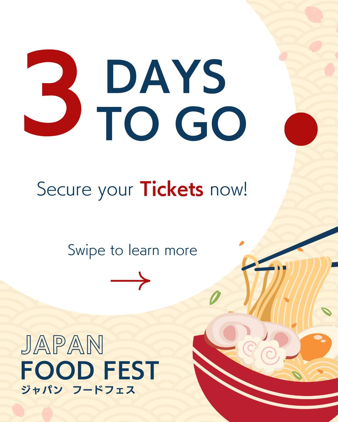 π Only 3 Days to Go! π
Japan Food Fest is almost here and we can't wait to welcome you at Halle 550 in ZΓΌrich Oerlikon!
π 3 days of Japanese food, culture, music, and more
ποΈ Tickets available via the link in bio or Eventfrog
π Super easy to reach by public transport
π Full food list now live on the website!
Vegan and vegetarian options clearly marked π±
π Tell us β which day(s) will we see you?
β¬οΈ Drop it in the comments!
π
April 3, Friday: 11:00β21:00
April 4, Saturday: 11:00β21:00
April 5, Sunday: 11:00β18:00
#JapanFoodFest #ZurichEvents #JapaneseFood #StreetFoodFestival #3DaysToGo