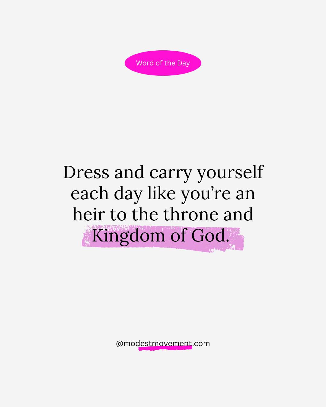 You are a daughter of the King, an heir to the grace of Jesus Christ. You should look like it ❤👑
#biblequotes #biblemotivation #modesty #christianquote #modestfashion